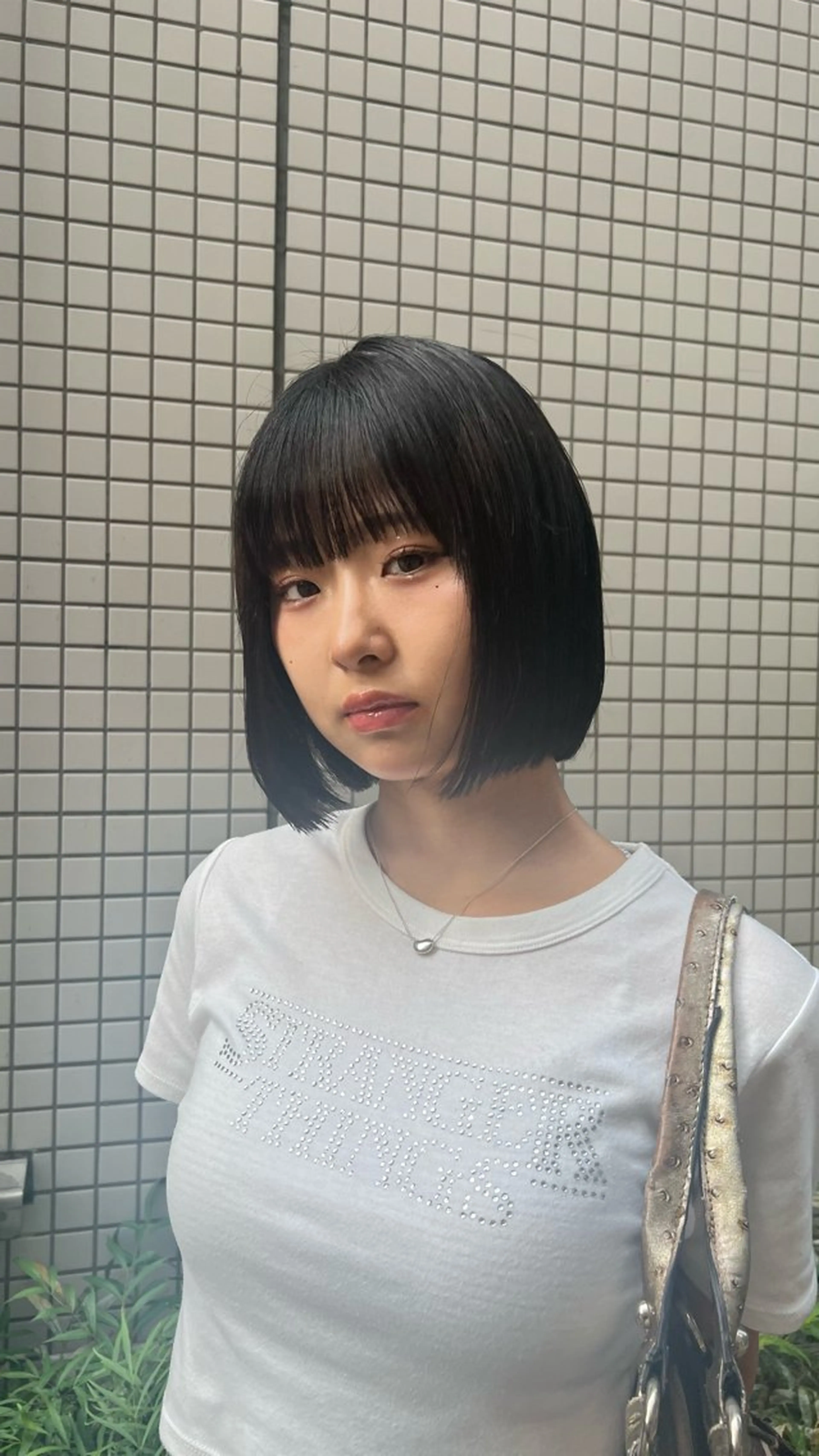 ショート カラー 黒髪 ボブ ヘアカラー トリートメント ami /yuutenjiのヘアスタイル