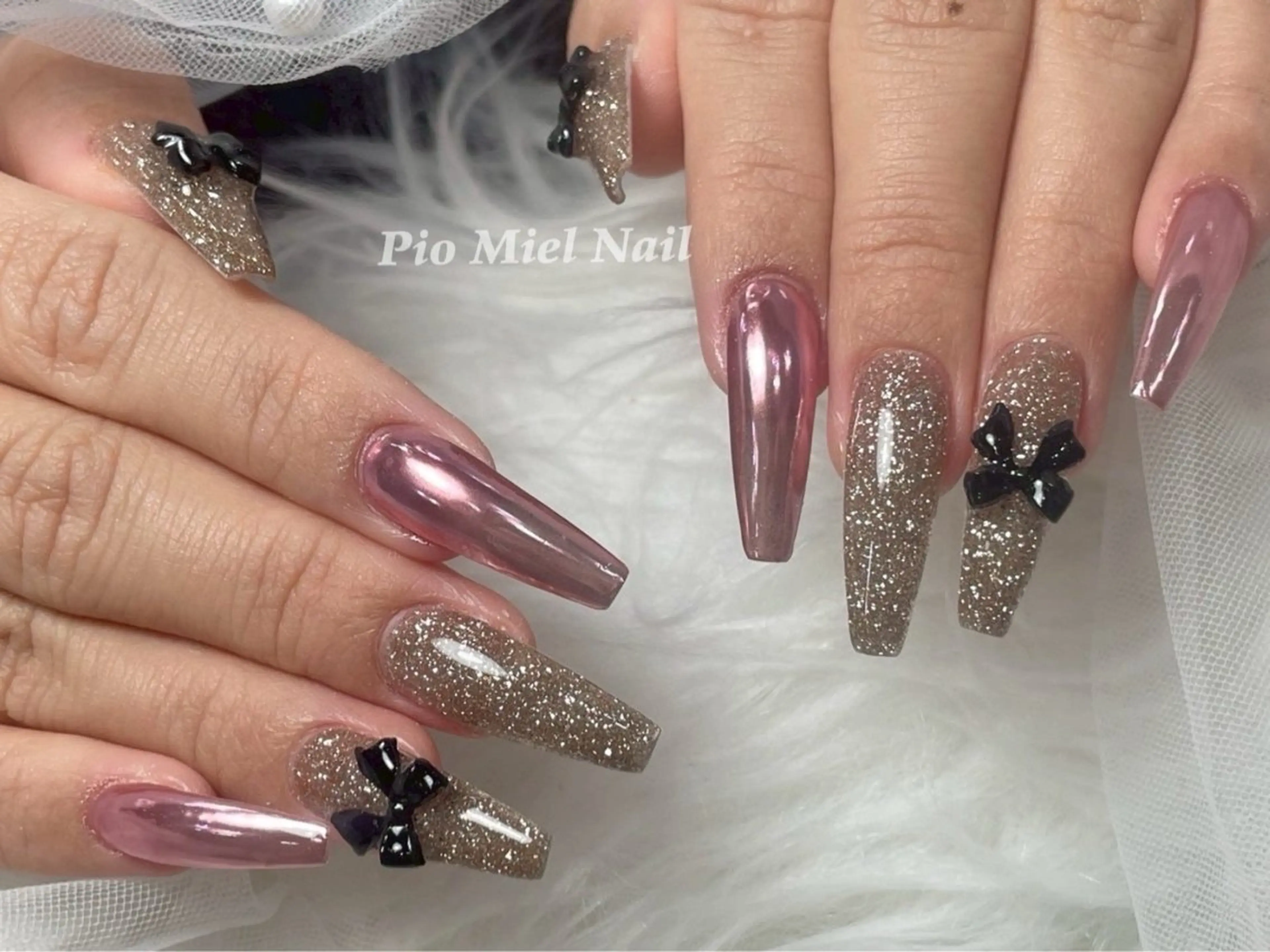 ネイル ハンドネイル HANA 長さだしのネイルデザイン