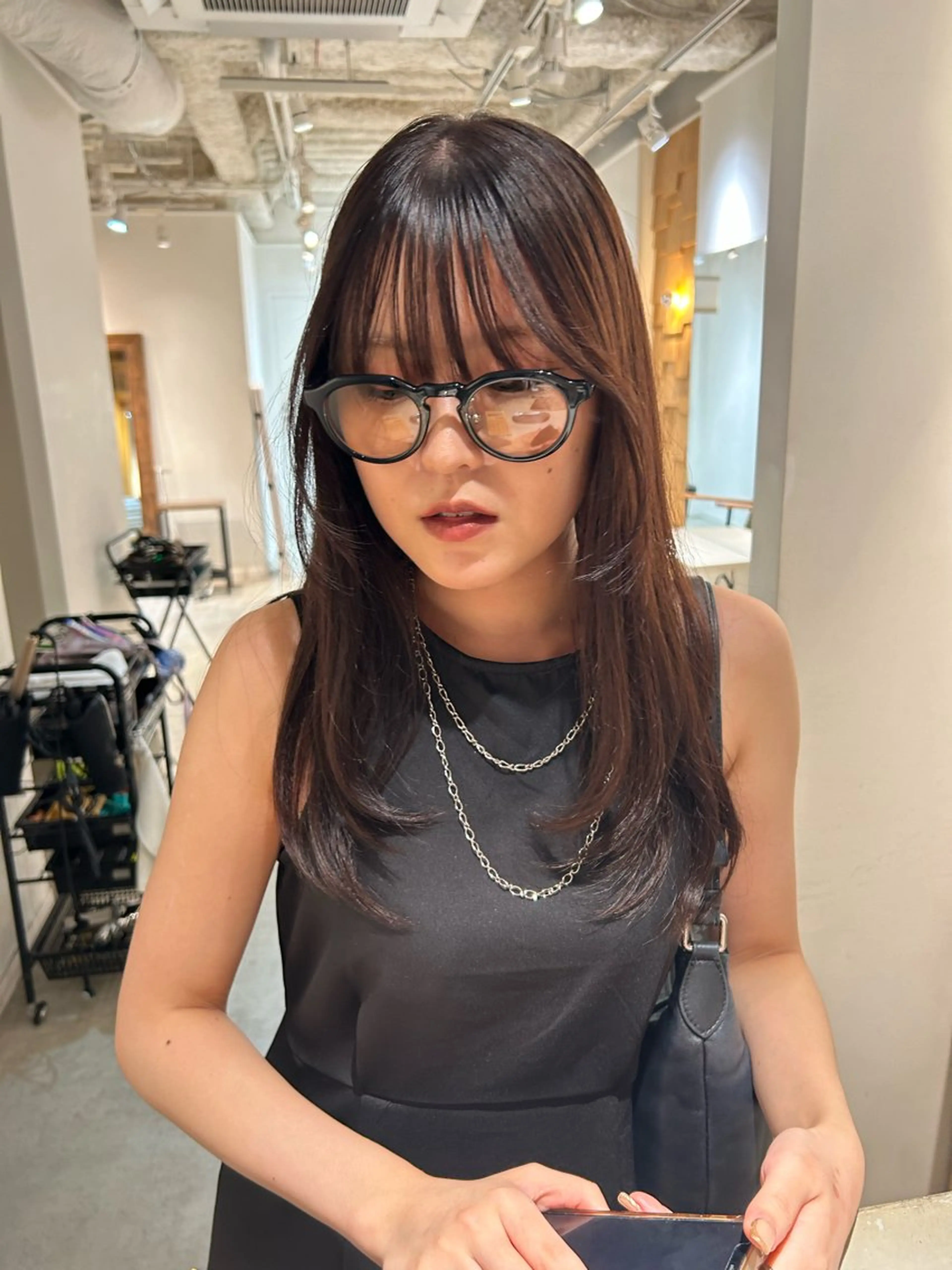 セミロング レイヤー/透明感/ ブリーチなし/わかなのヘアスタイル