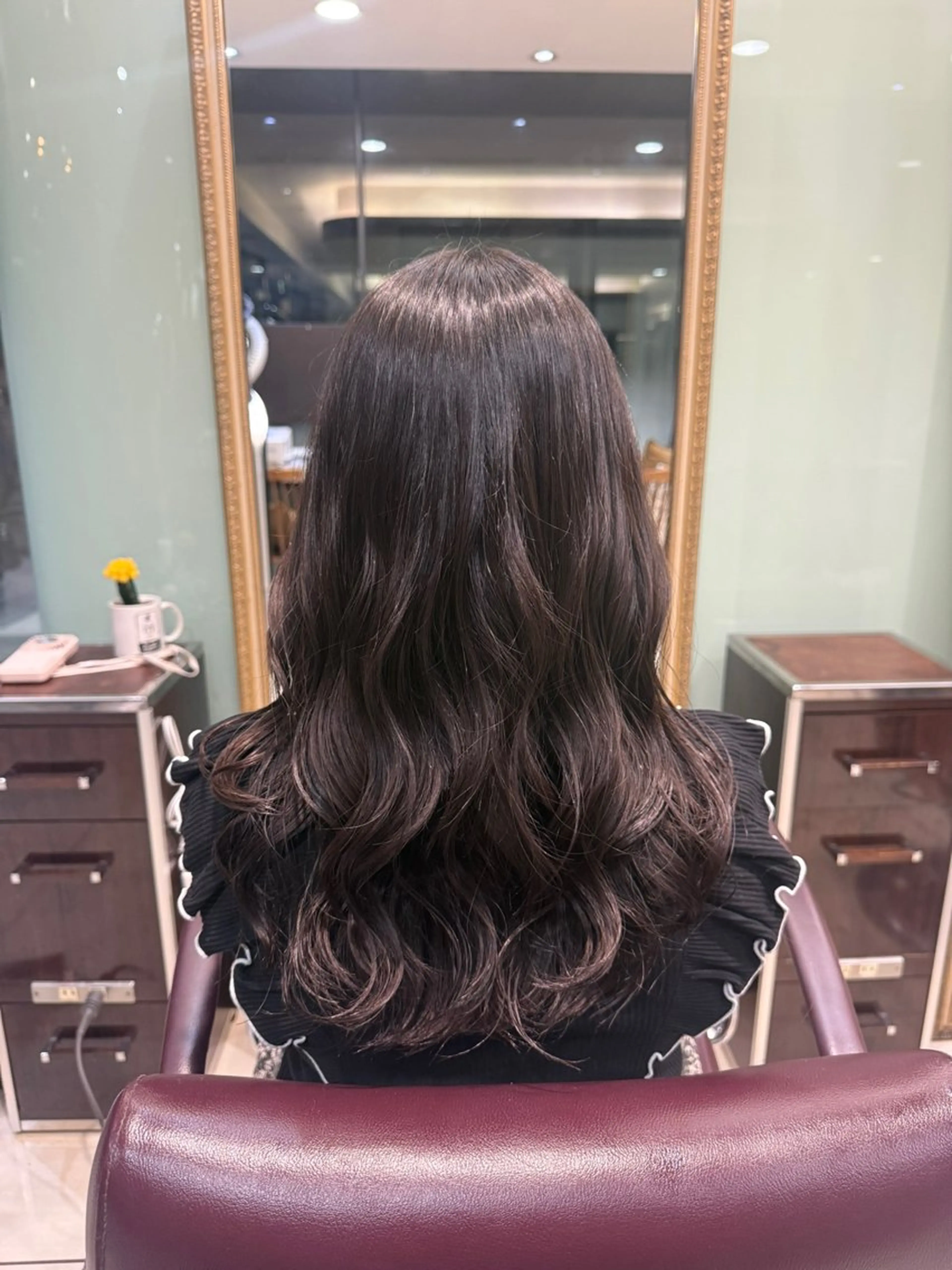 ロング パーマ 韓国風ヘア ロング デジタルパーマ パーマ 韓国風パーマ🌿コテ 巻き風パーマ/るいのヘアスタイル