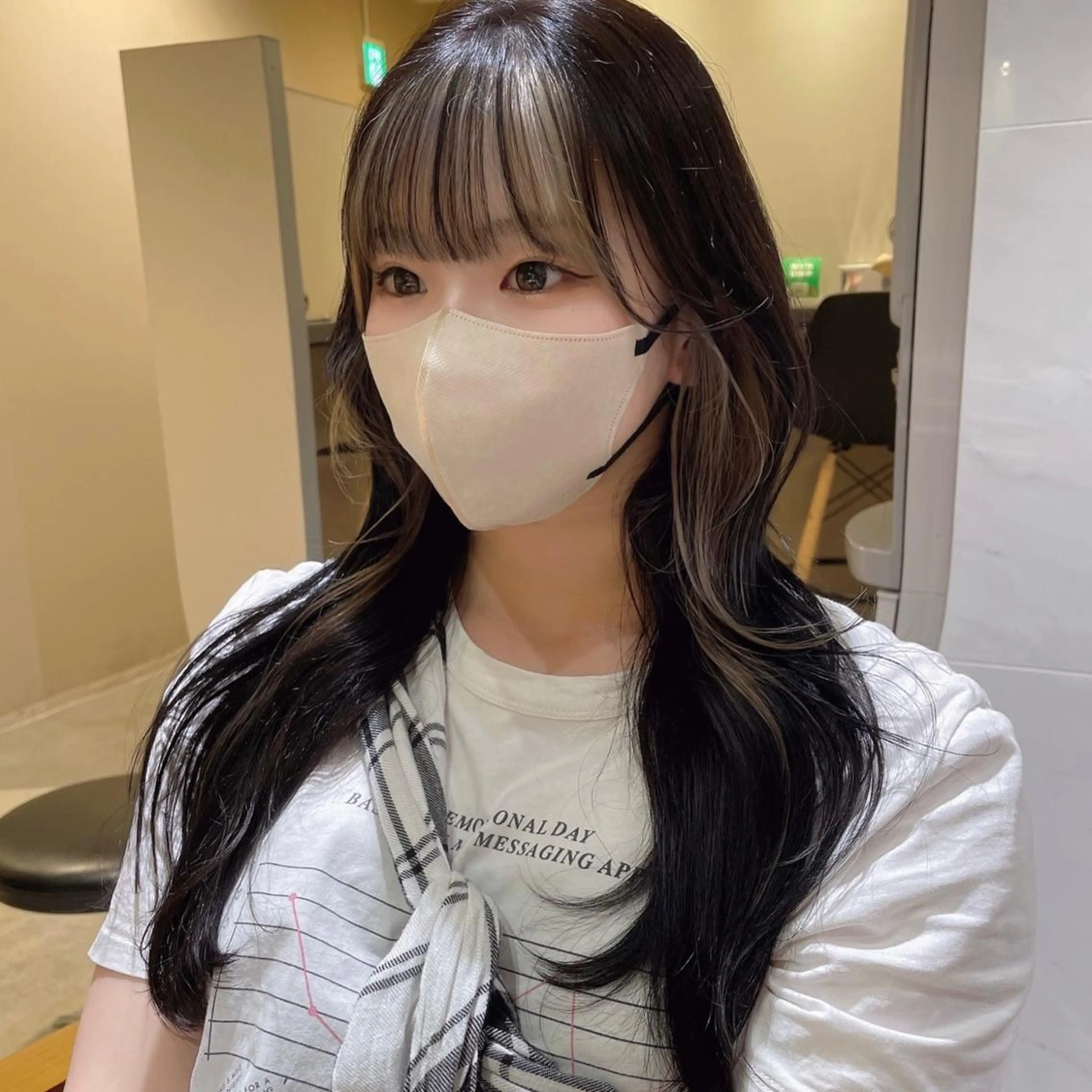 セミロング 韓国風ヘア 石山 洸平のヘアスタイル