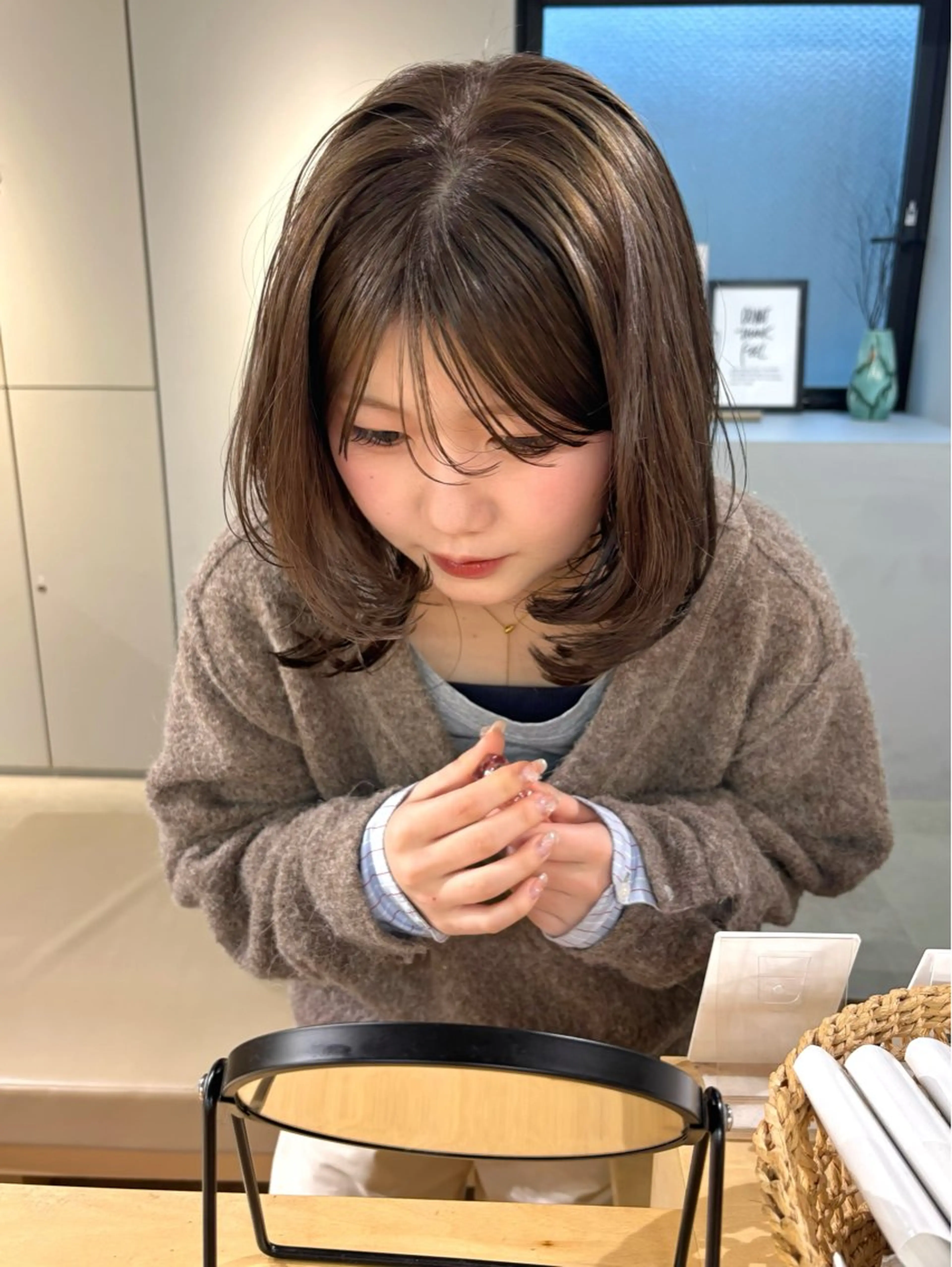 ミディアム カラー ブリーチ 透明感カラー ダブルカラー ブリーチなしカラー カット ヘアカラー mizuki/ピンク ベージュ.レイヤーのヘアスタイル