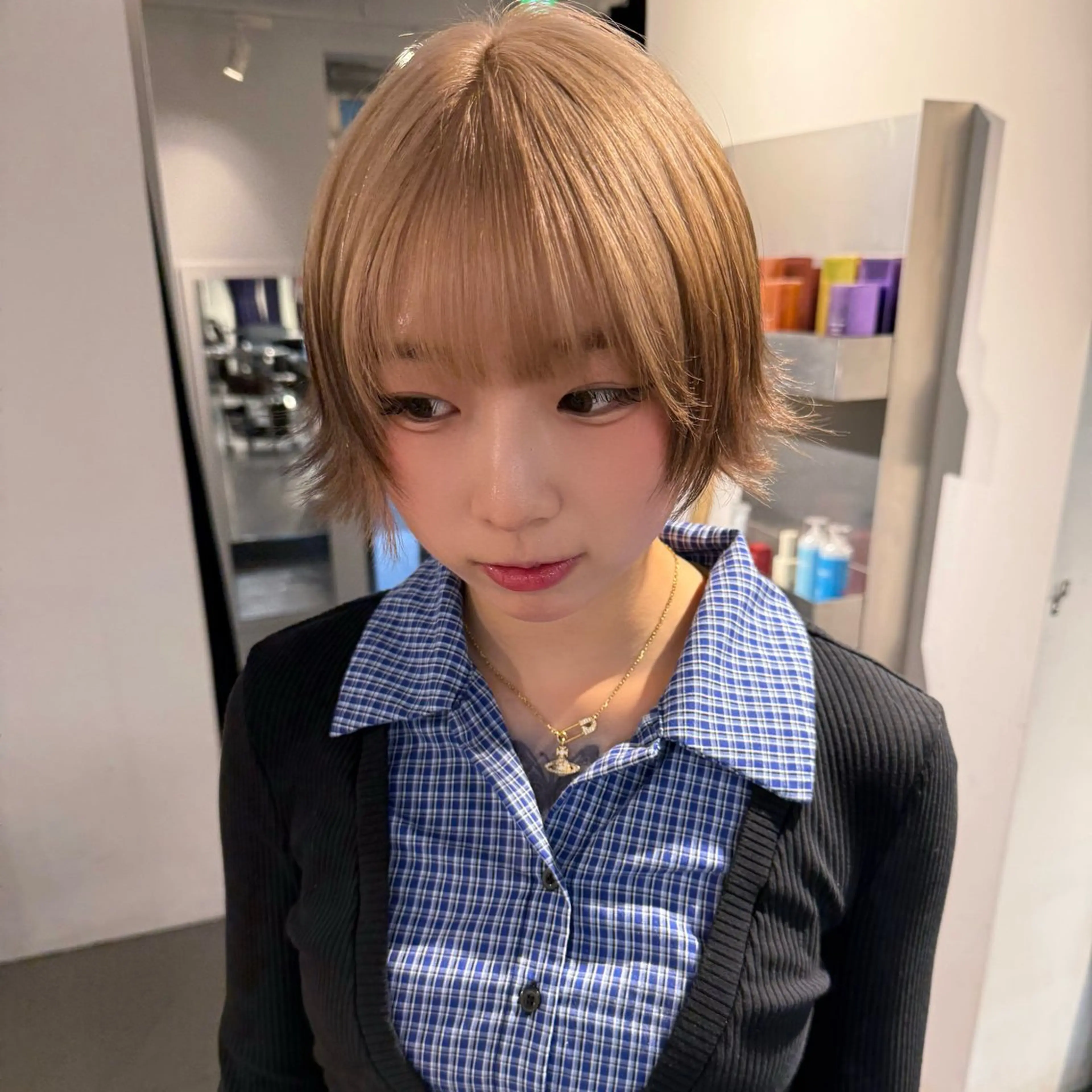 ショート カラー ヘアアレンジ カット ヘアカラー トリートメント Mizobe misakiのヘアスタイル