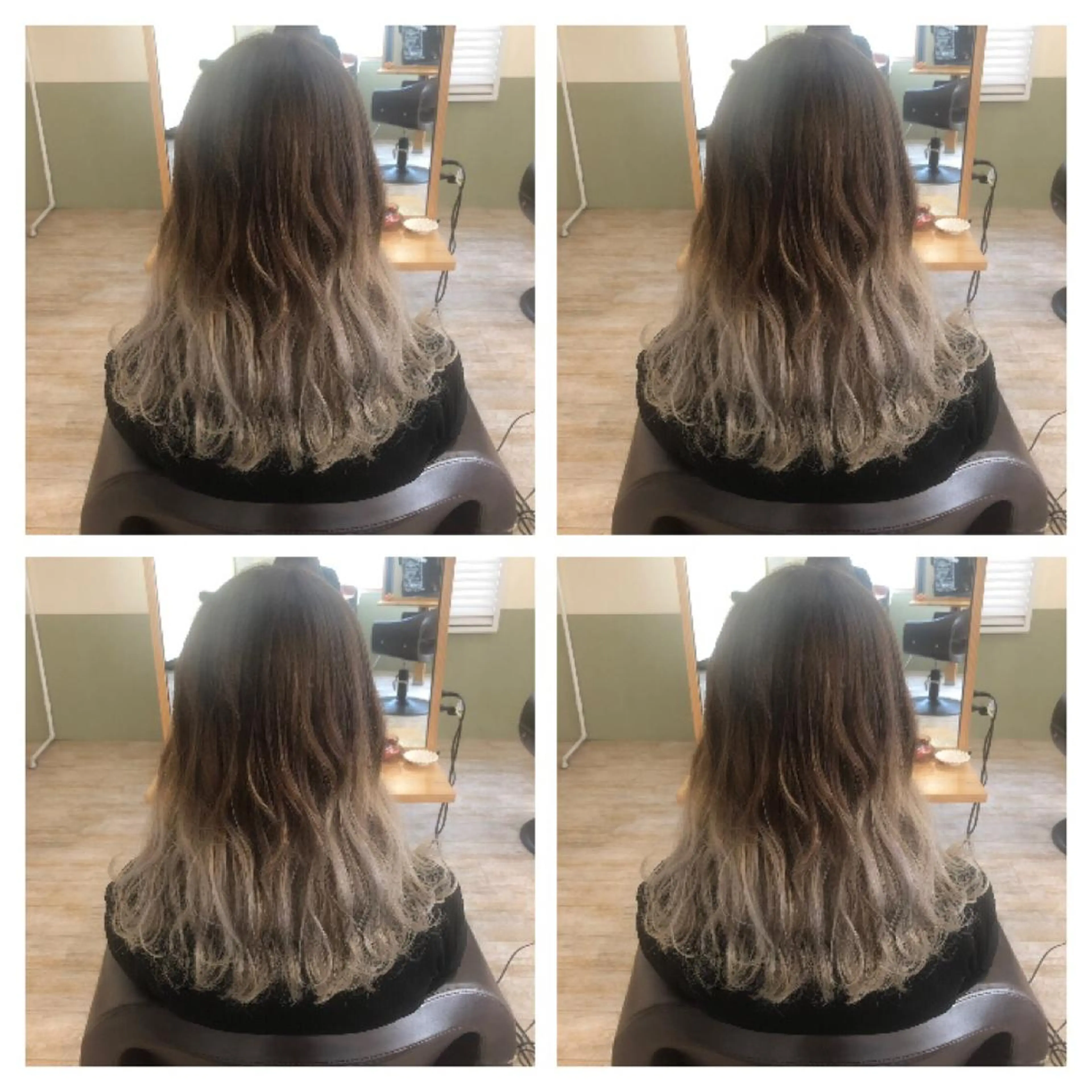 セミロング カラー ダブルカラー グラデーションカラー シルバー Agu  清尾 浩昭のヘアスタイル