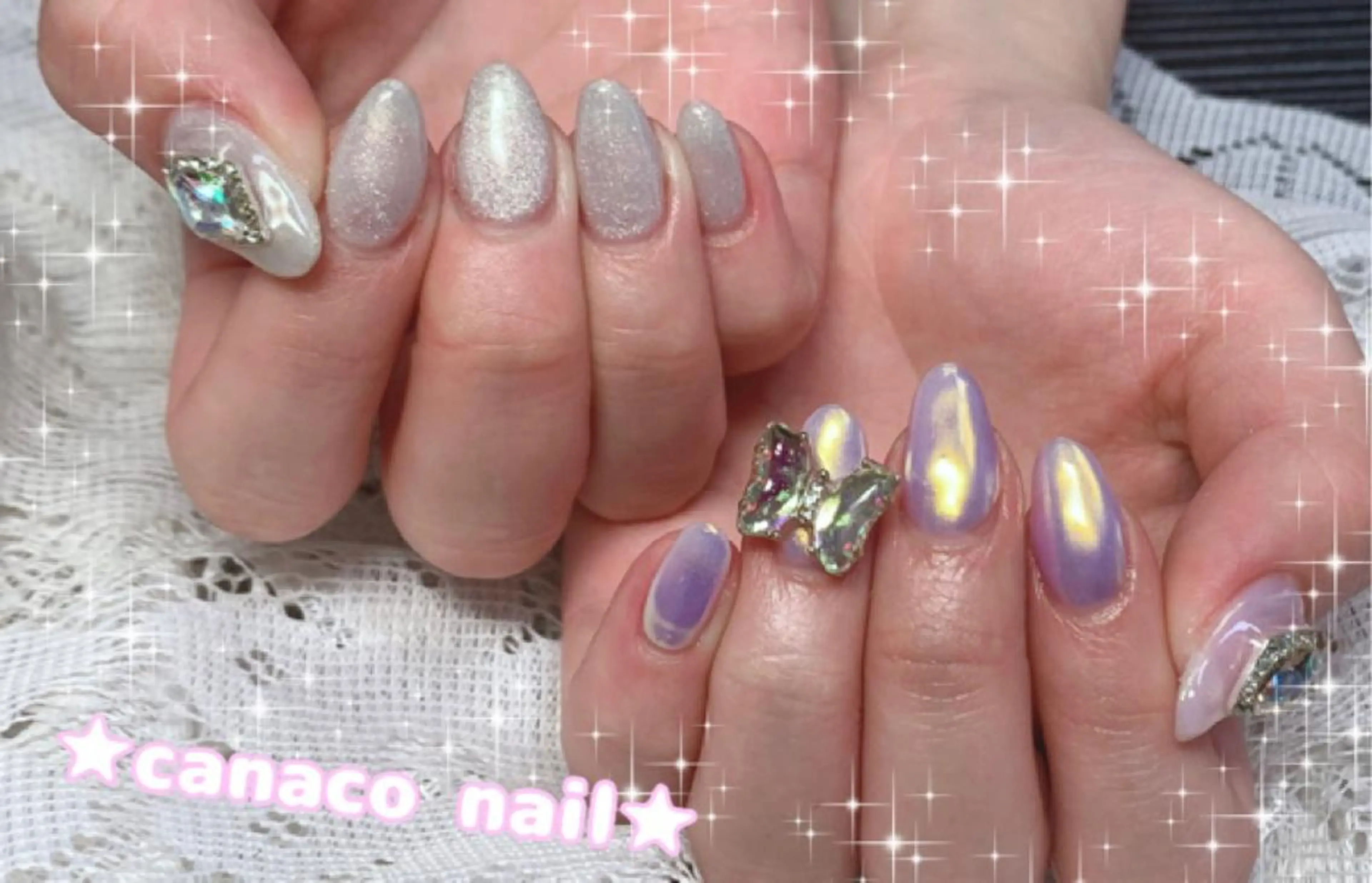 ネイル アートネイル オーロラネイル ジェルネイル 卒業式 マグネットネイル ハンドネイル ハンドケア Felice所属・ベテランネイル cnc nailのネイルデザイン