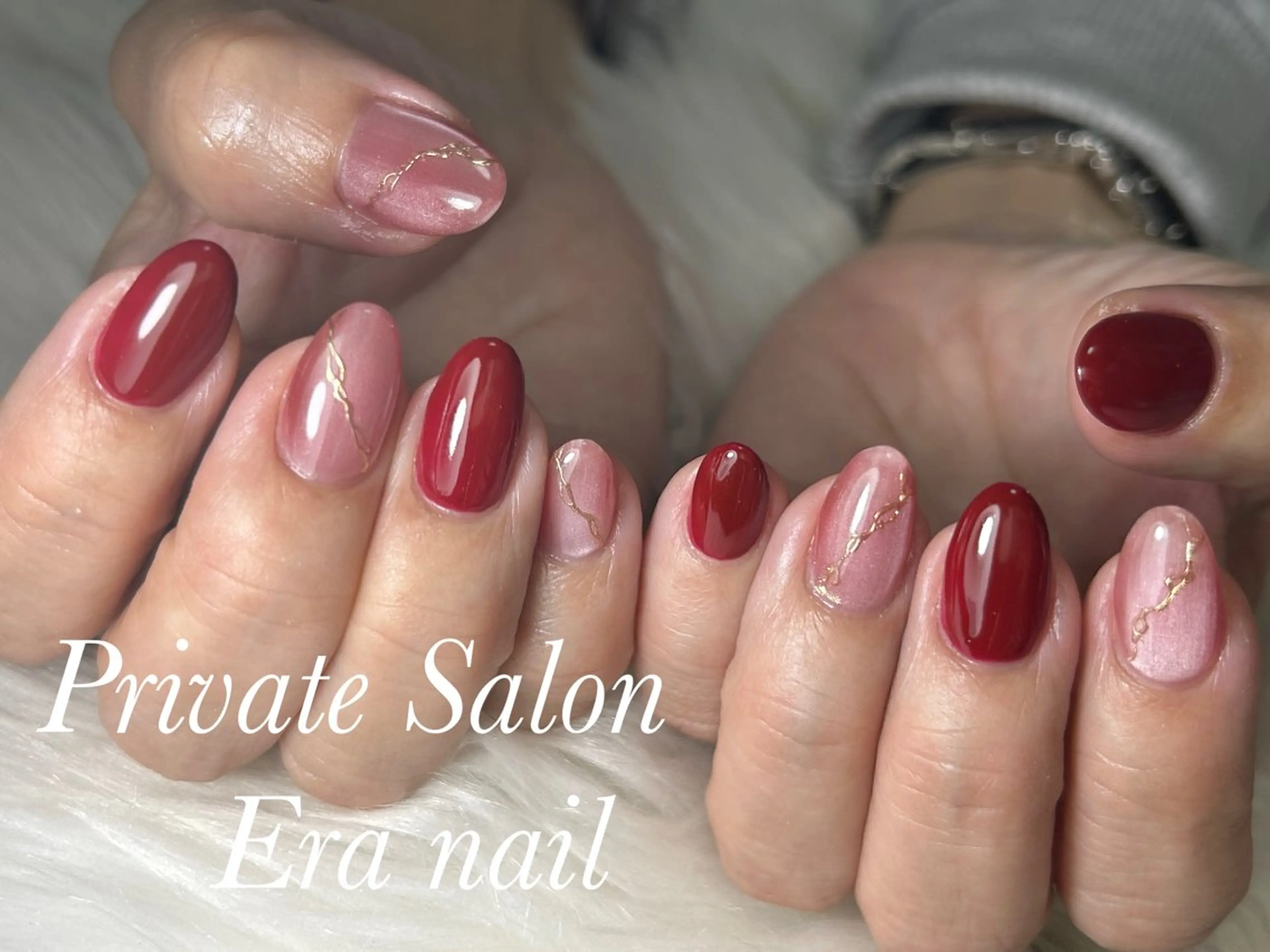 ネイル ボルドー マグネットネイル ハンドネイル Era nailのネイルデザイン