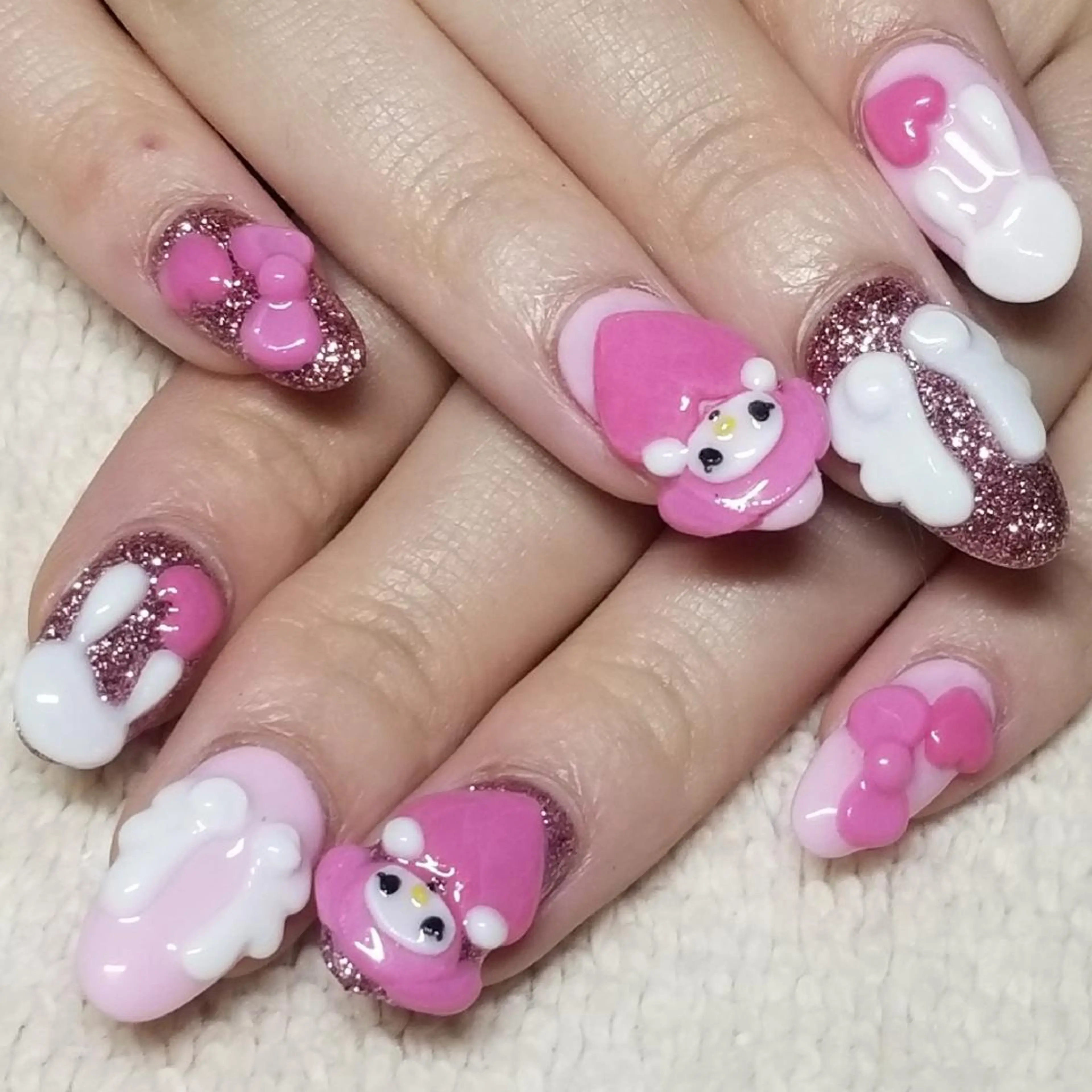 ネイル ラメ(グリッター) パステルネイル ピンク ハンドネイル よしだ ひろきのネイルデザイン