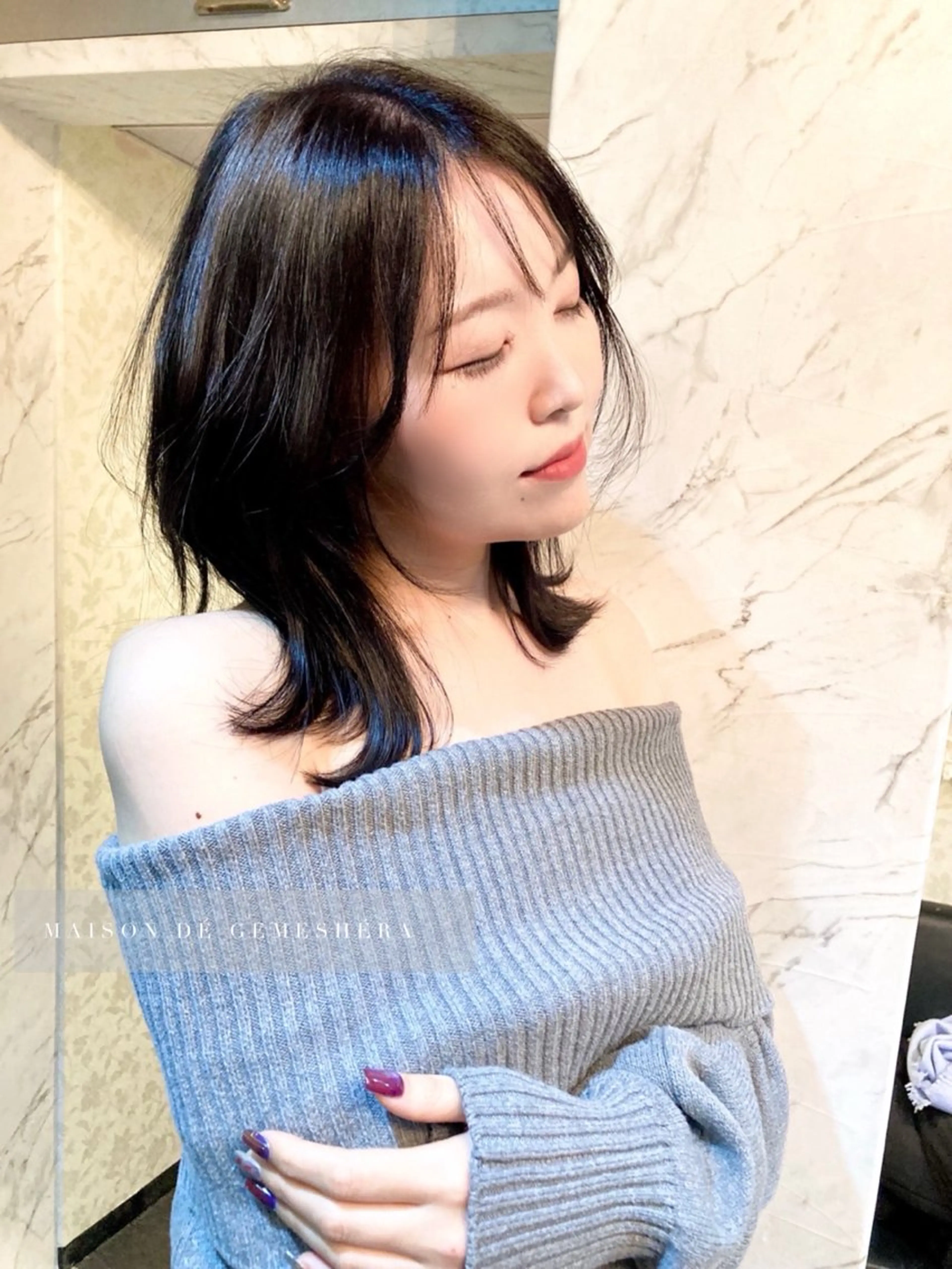 ミディアム カット トリートメント 🗝髪質改善×カット 🪄Ji_yeongのヘアスタイル
