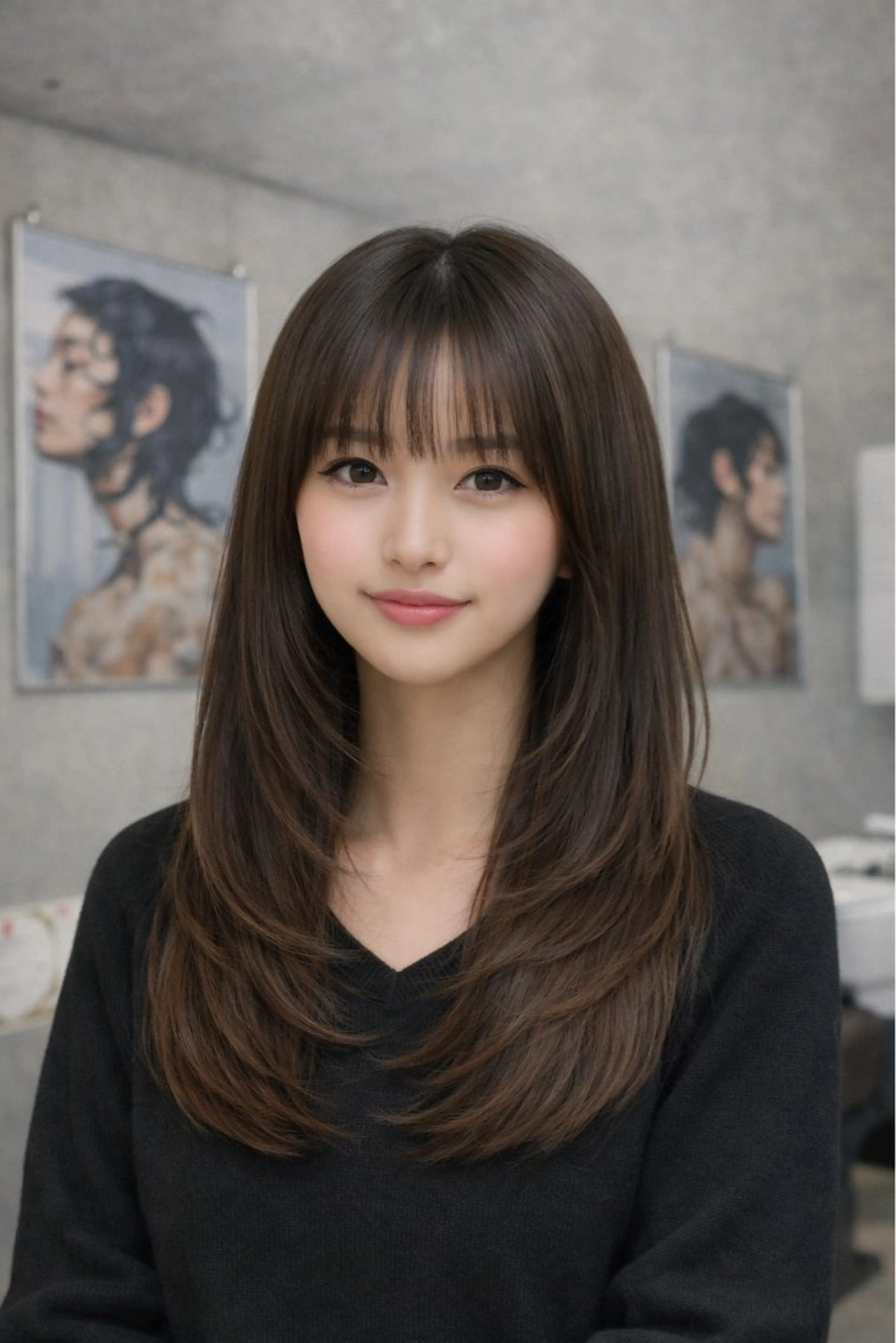 ロング カット ヘアカラー ヘアセット 透明感カラー✨️山内 七鐘のヘアスタイル