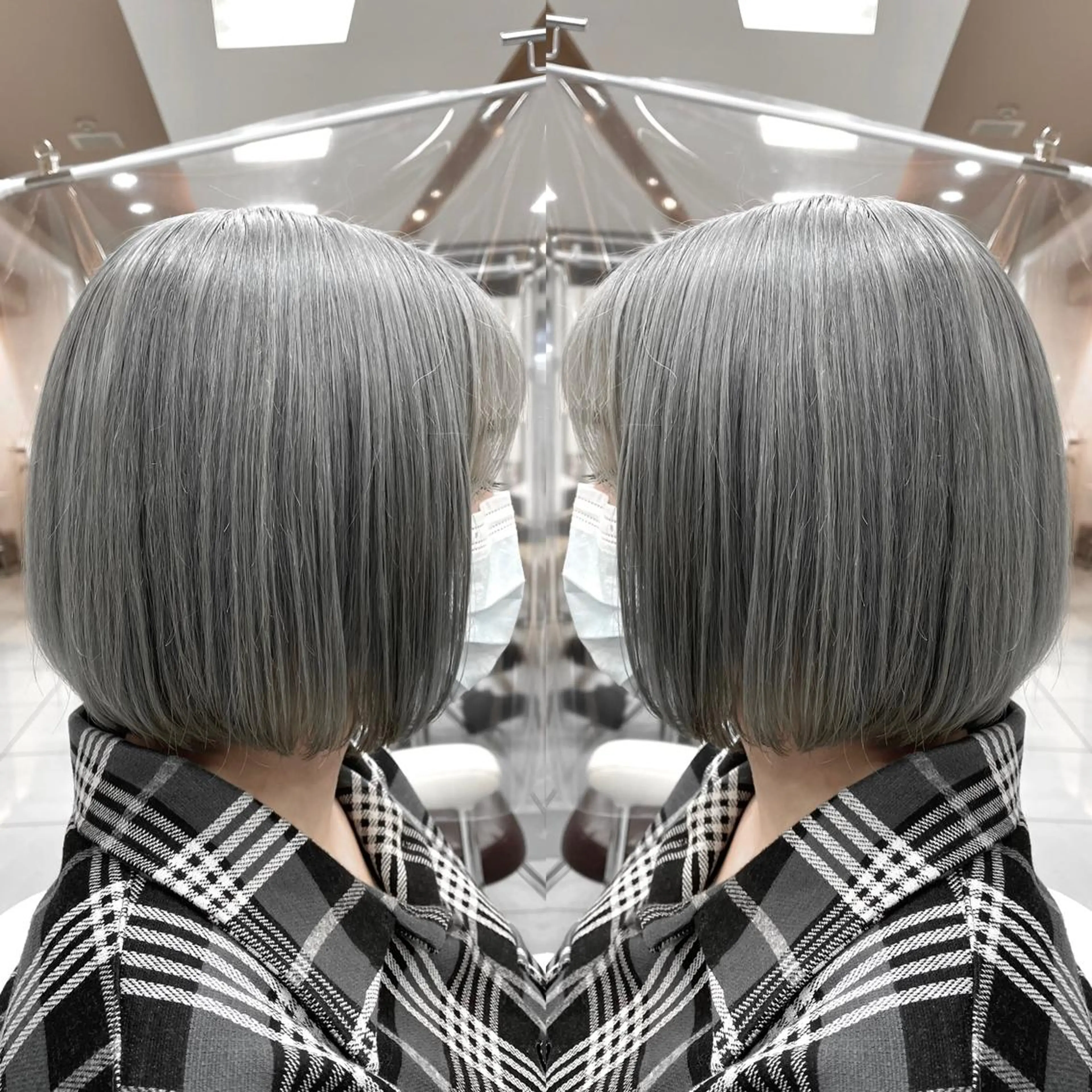 ミディアム カラー 縮毛/レイヤー 韓国/橋口のヘアスタイル