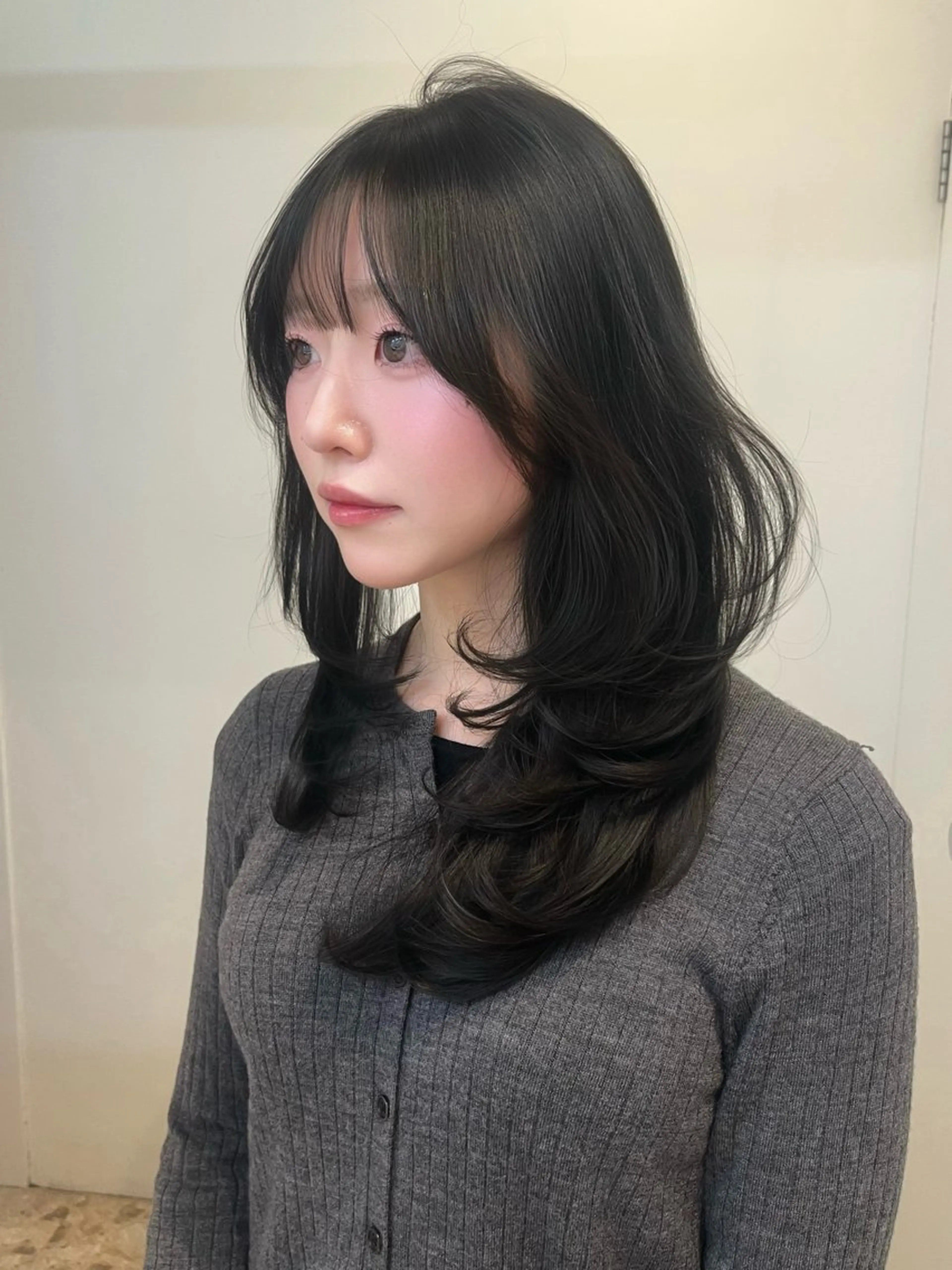 ロング カラー 黒髪 透明感カラー レイヤーカット 透明感カラー/京都 /Himari🩶のヘアスタイル