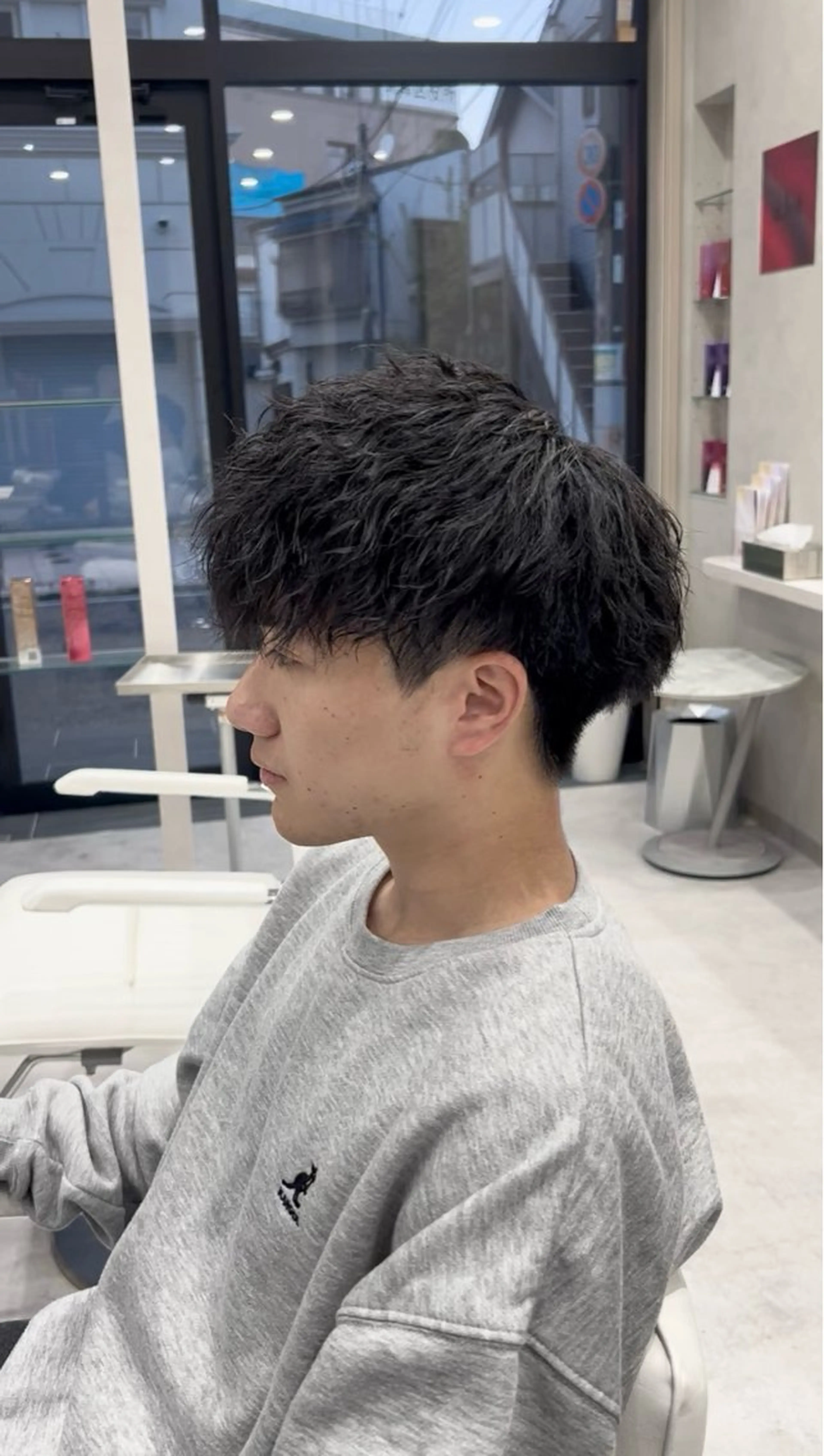 パーマ メンズ 毛流れ/メンズパーマ kanata/溝の口のヘアスタイル