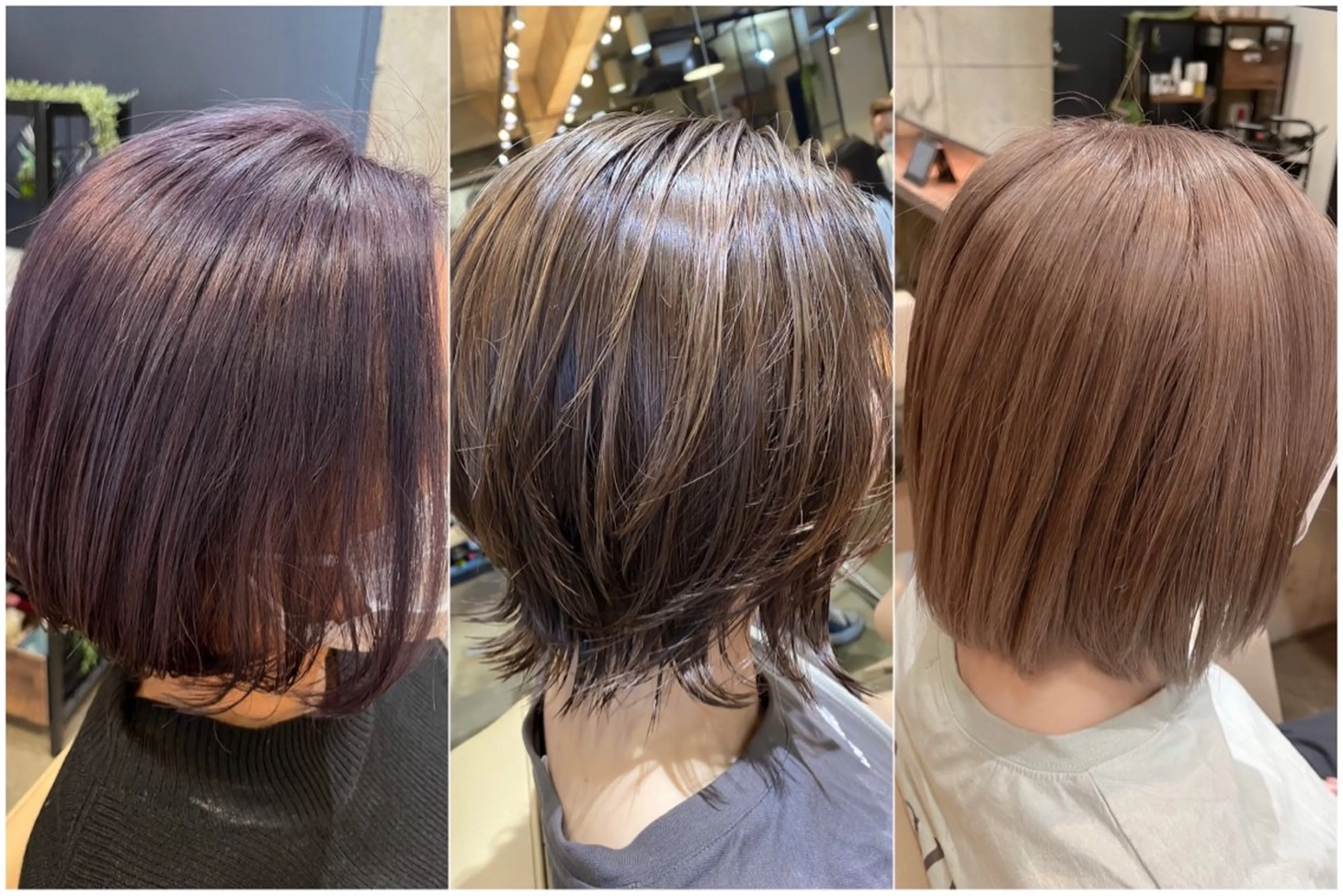 ショート カラー 柔らかい縮毛矯正 ＋艶感山根のヘアスタイル