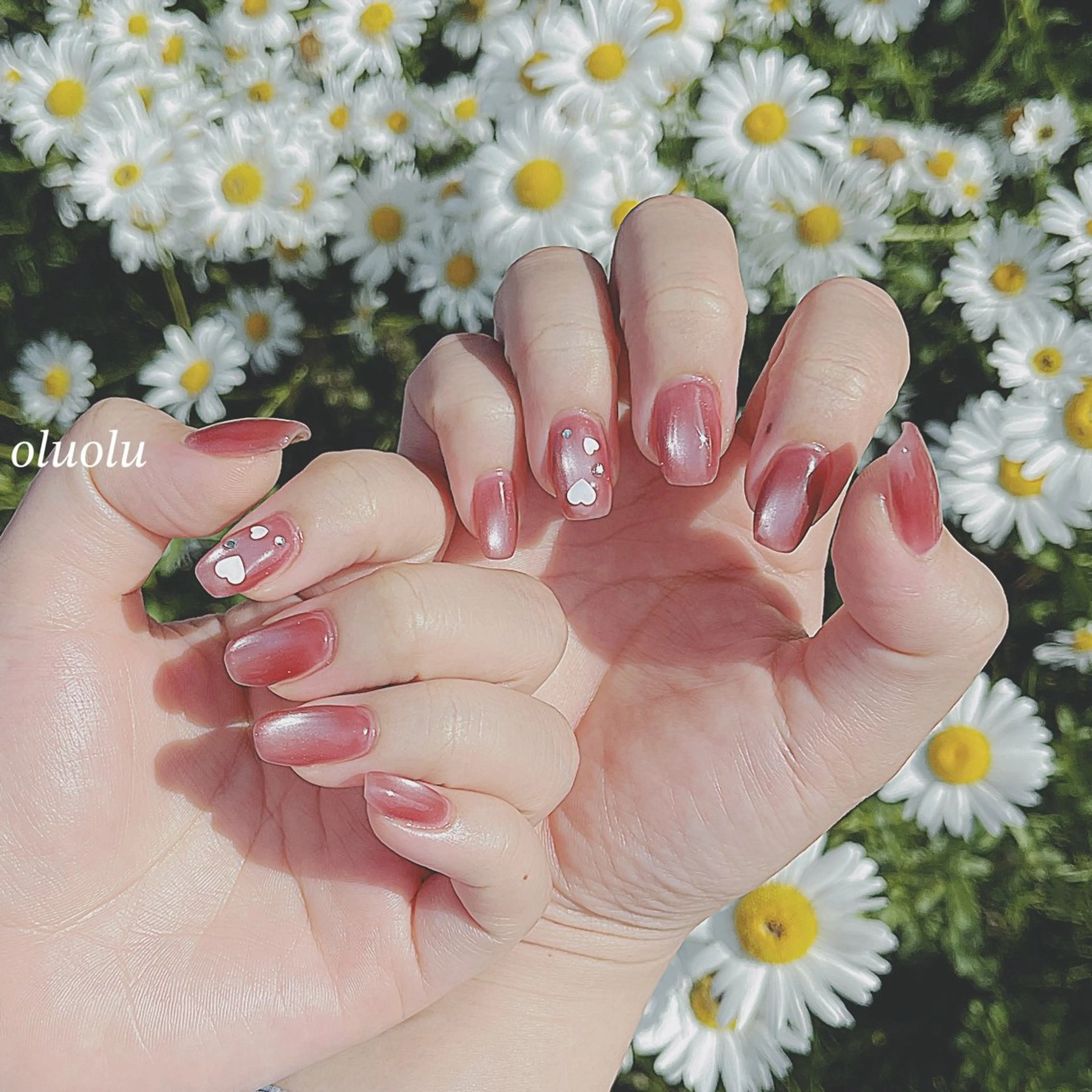 ネイル アートネイル フットネイル ハート 氷ネイル・うるうるネイル マグネットネイル ハンドネイル 大村 紬華のネイルデザイン