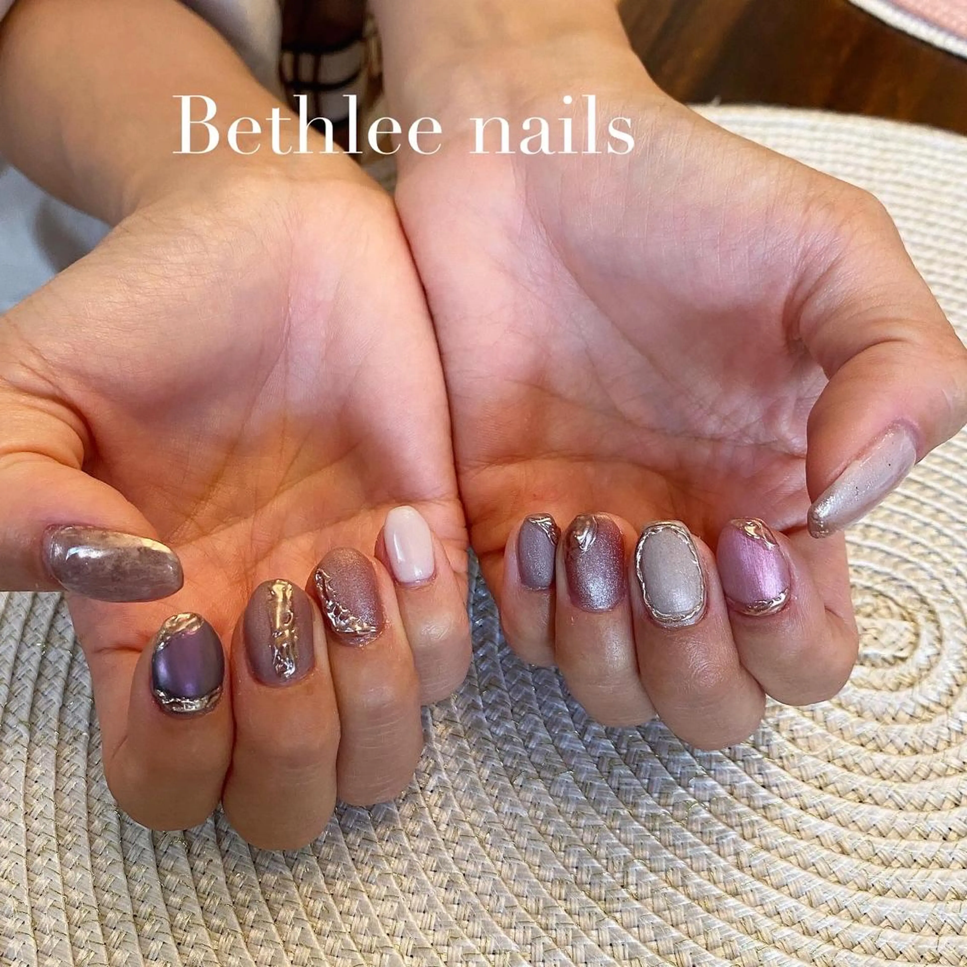 ネイル マグネットネイル マットネイル ハンドネイル Bethlee nailsのネイルデザイン