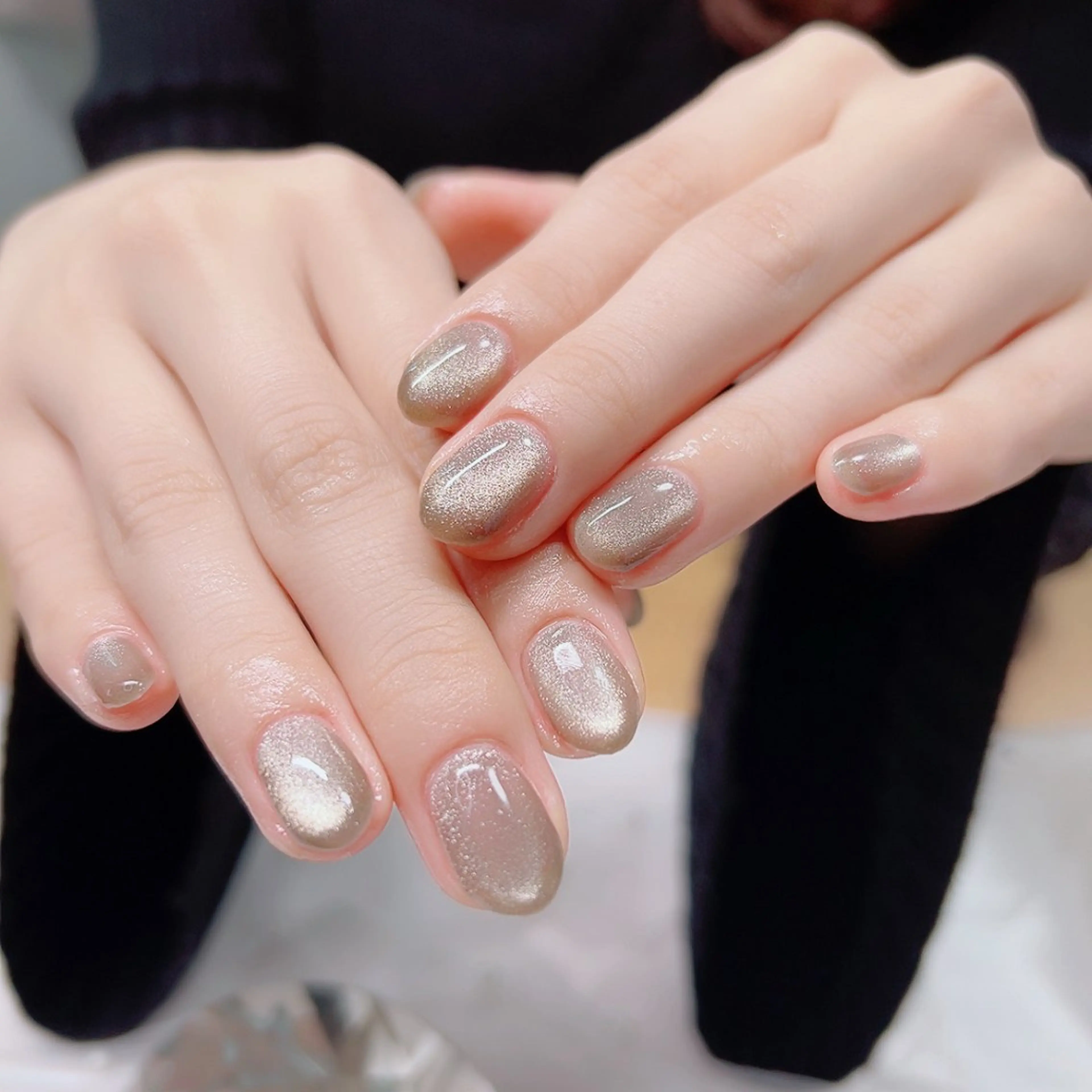 ネイル マグネットネイル マグネットワンカラー オフィスネイル ワンカラーネイル シンプルネイル ハンドネイル Cute Tips nailのネイルデザイン