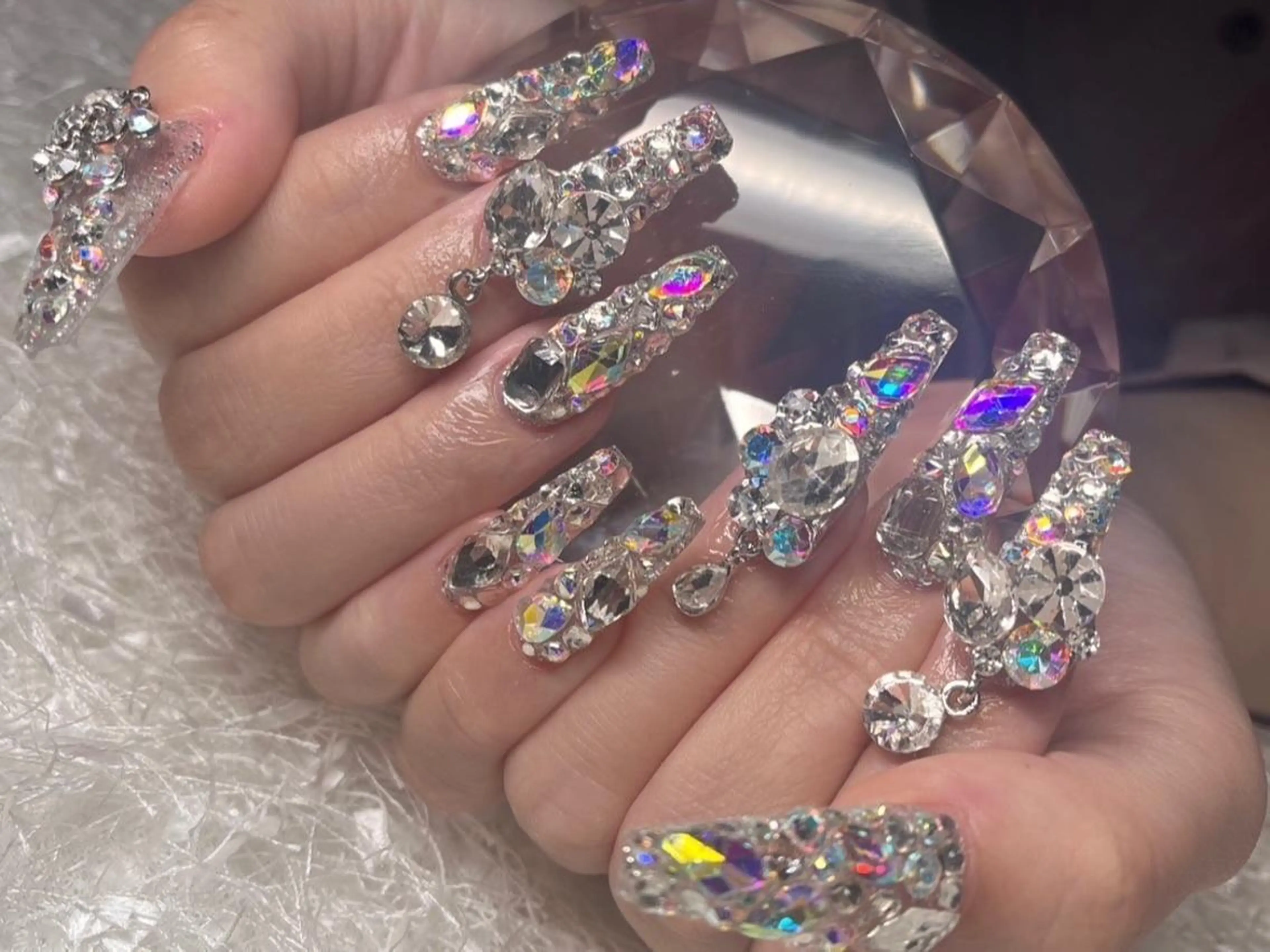 ネイル オーロラネイル 長さ出し ジェルネイル グラデーション 韓国ネイル ハンドネイル Nail&eye Belire 新宿のネイルデザイン