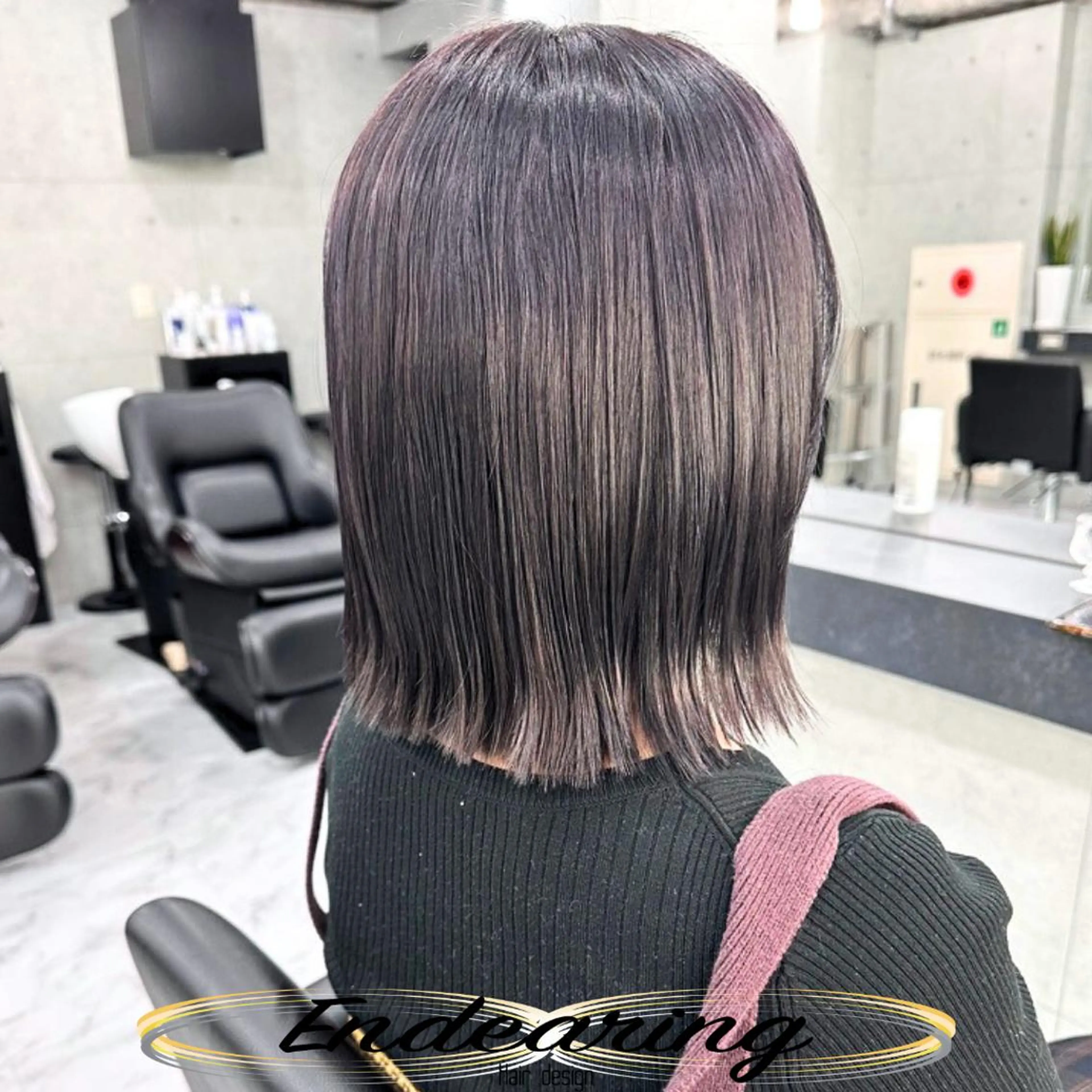 ミディアム ボブ レイヤーカット 似合わせカット 小顔カット 外ハネヘア カット ヘアカラー 柳田 怜那/銀座 Endearingのヘアスタイル