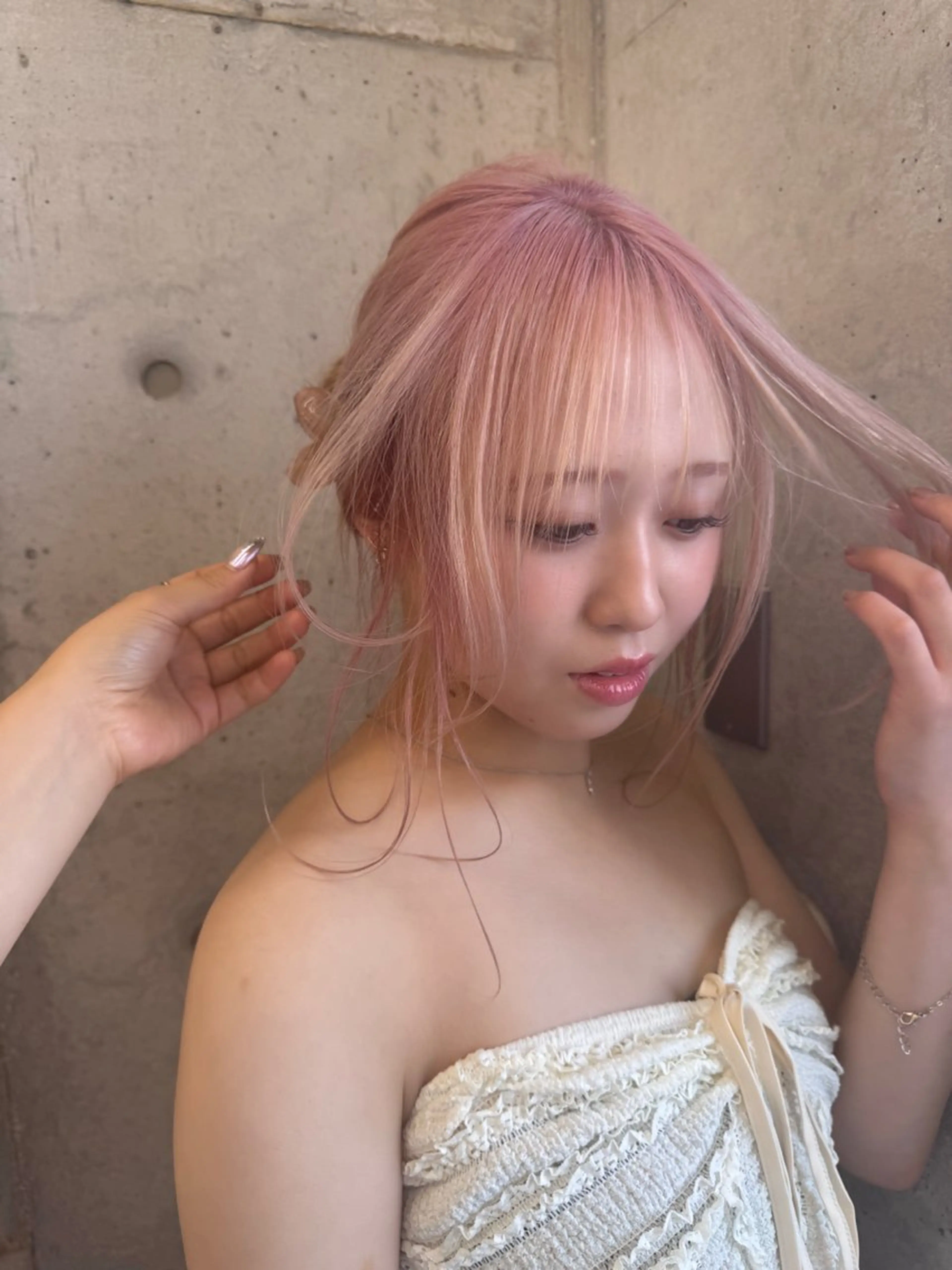 セミロング カット ヘアカラー saki/メンズパー マ・デザインカラーのヘアスタイル