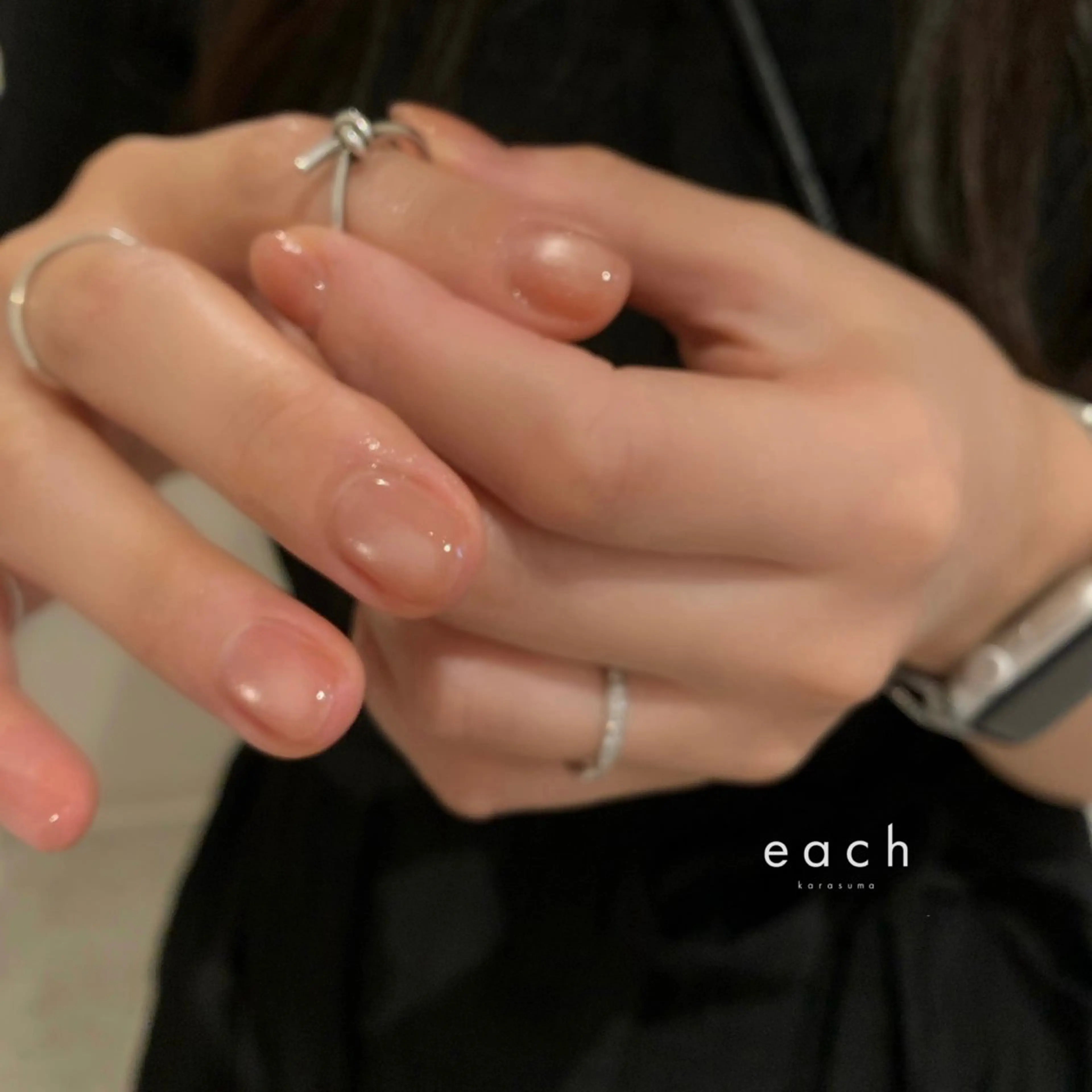 ネイル 氷ネイル・うるうるネイル マグネットネイル ワンカラーネイル each Hibikiのネイルデザイン