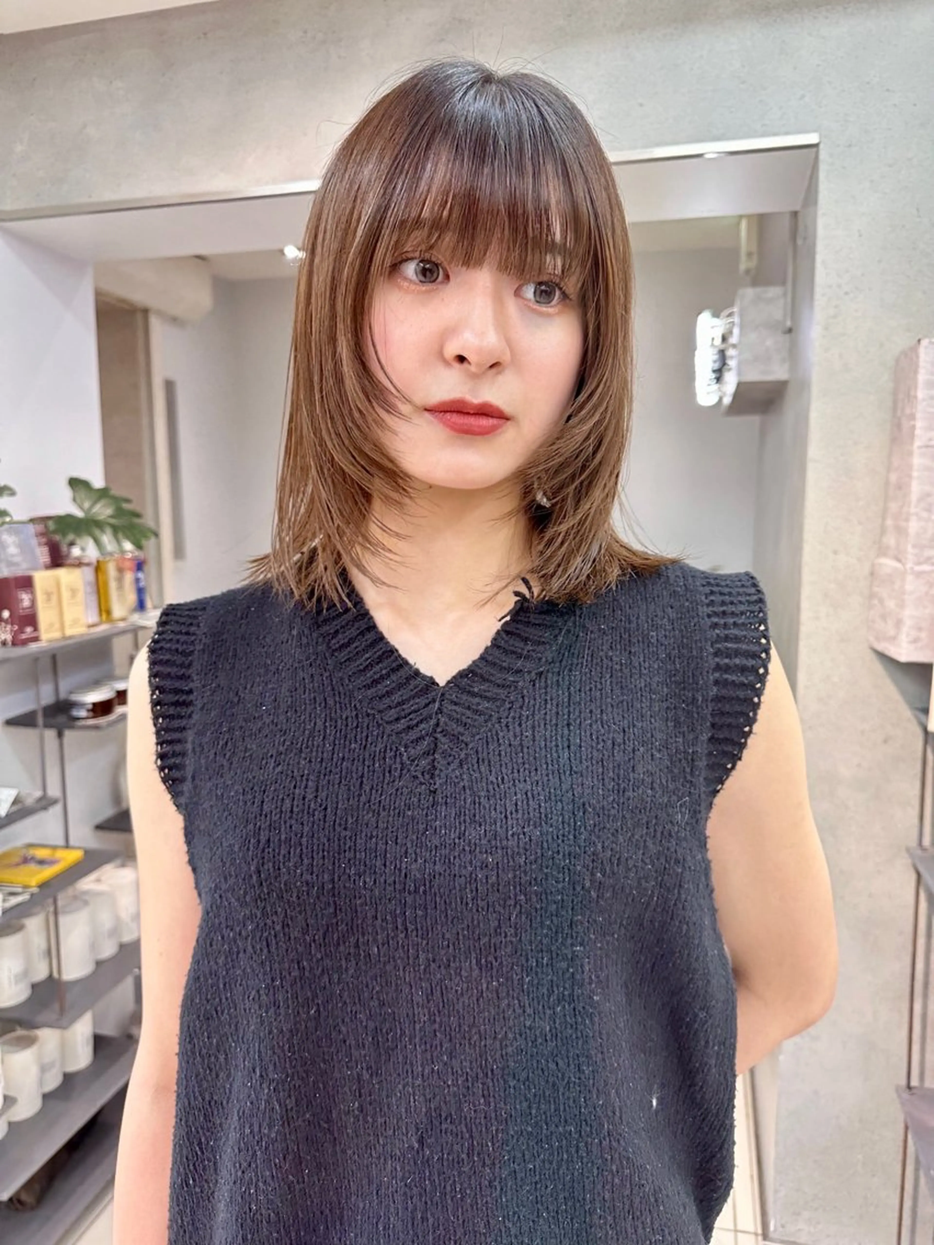 ミディアム カラー vain所属・パーマウルフショート 濱田匠のヘアスタイル