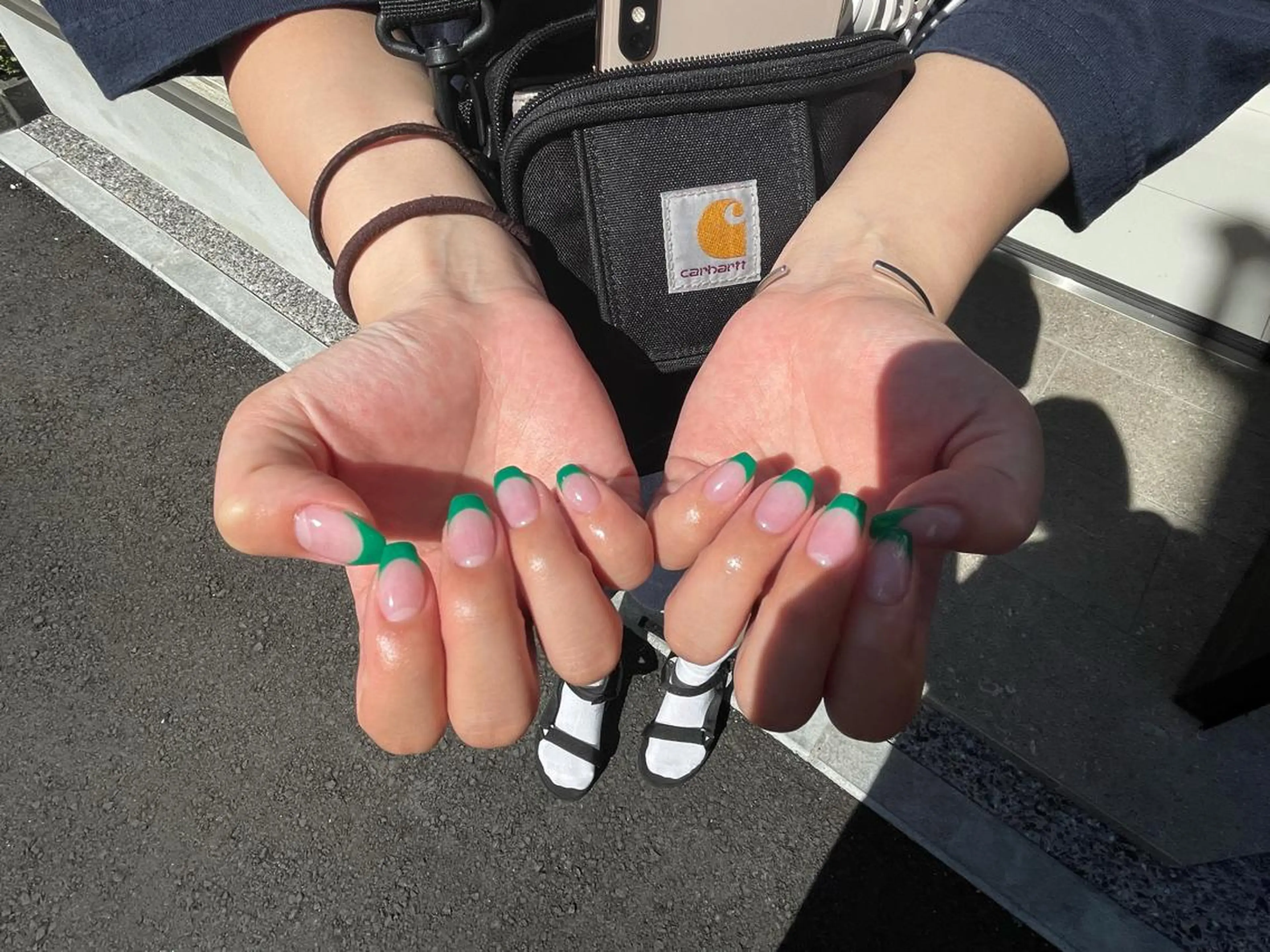 ネイル フレンチネイル グリーン MH_ Nailのネイルデザイン