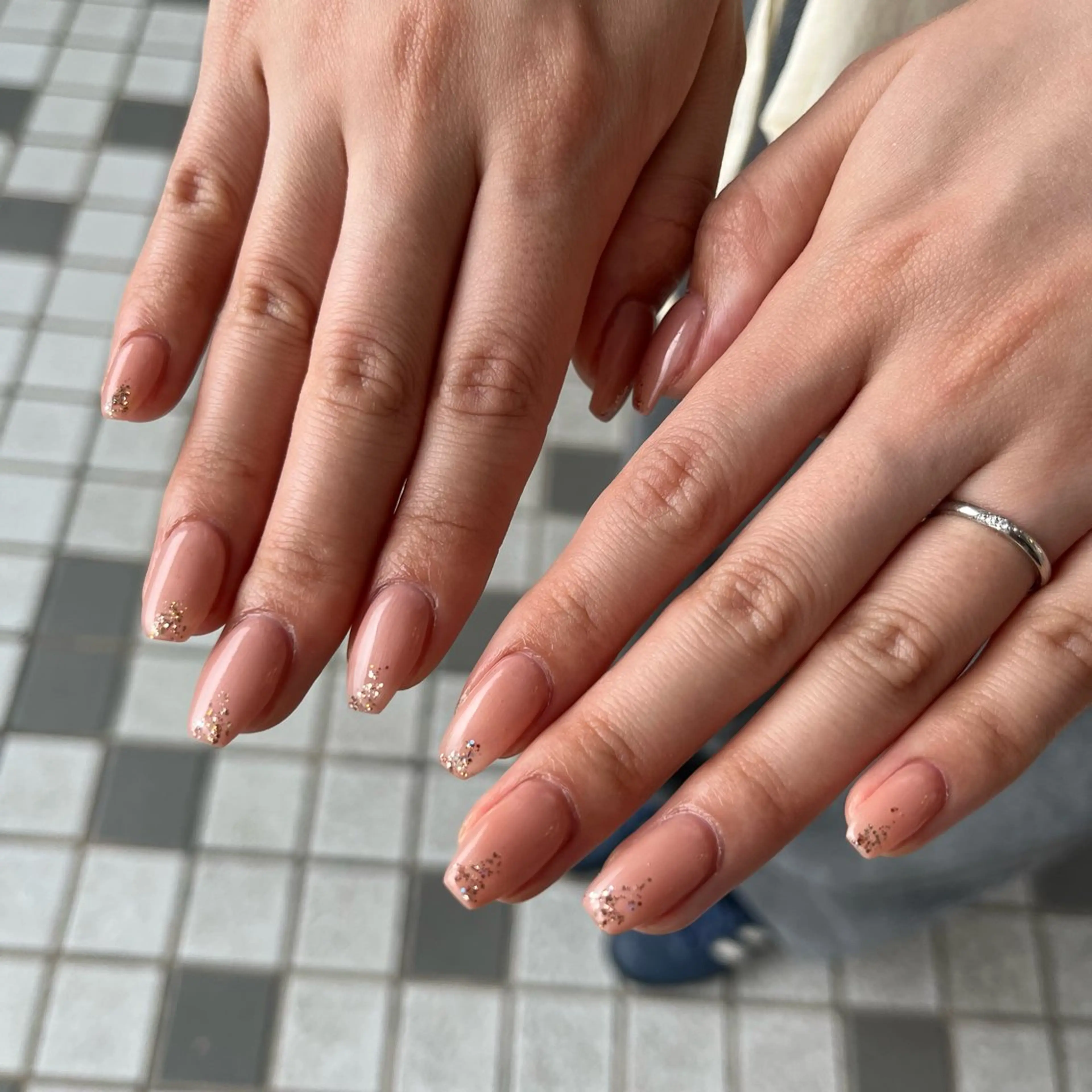 ネイル ラメ(グリッター) ハンドネイル Momonails Ayanoのネイルデザイン