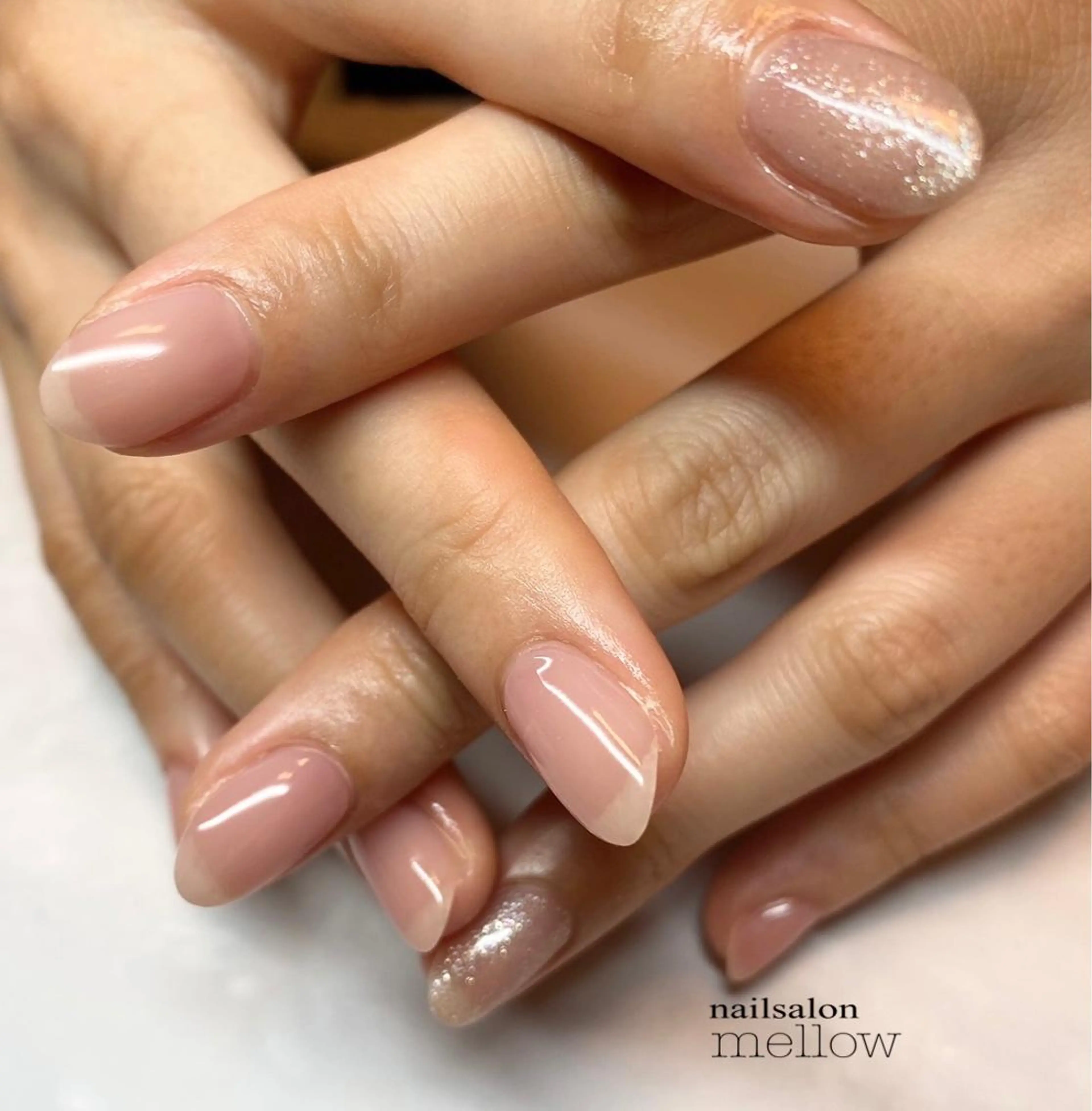 ネイル ピンク ピンクベージュ 大山 浩美のネイルデザイン