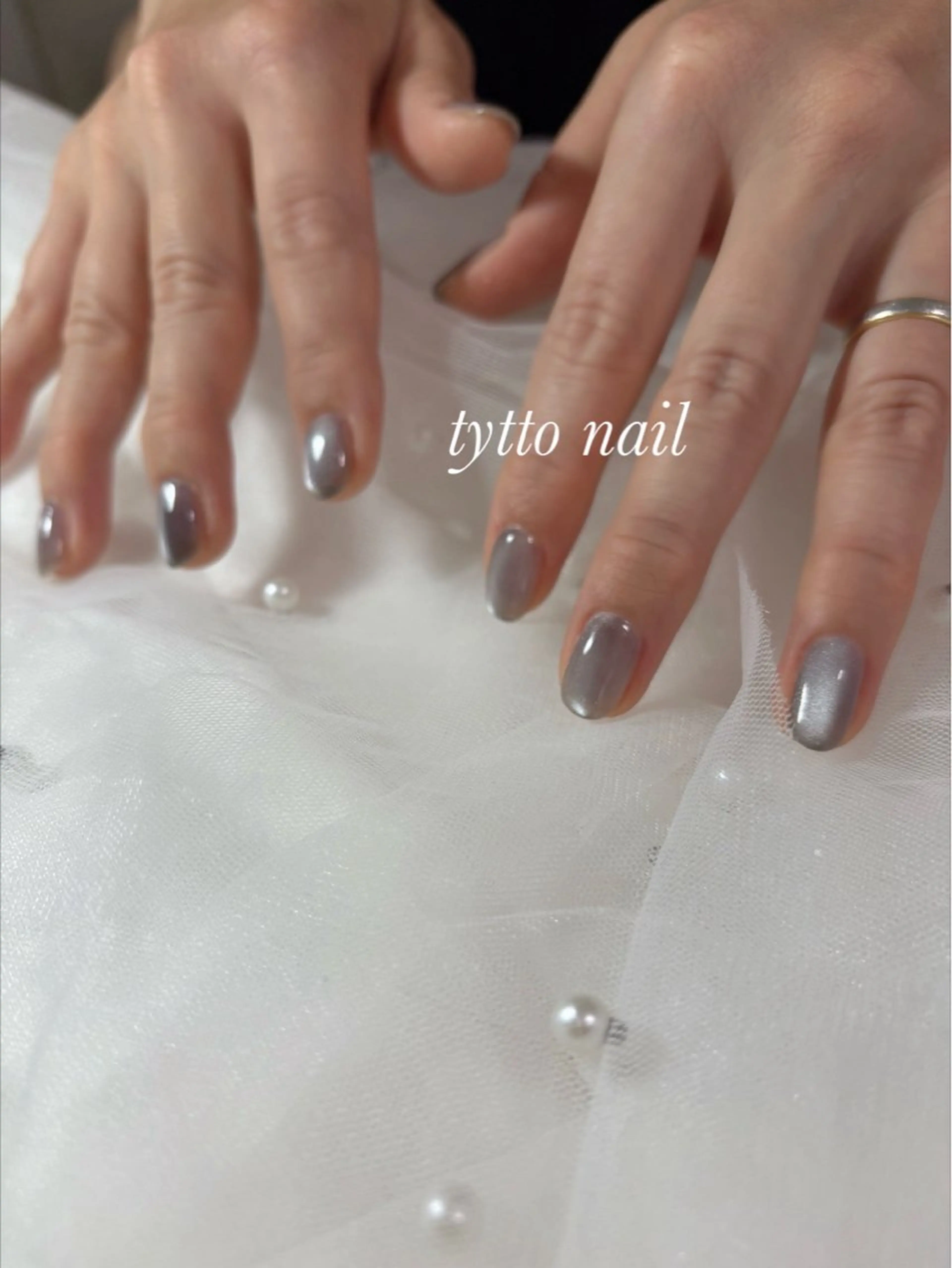 ネイル ブルー ガーリー キラキラネイル 韓国ネイル マグネットネイル tytto nail ❤︎‪‪eri‪‪のネイルデザイン