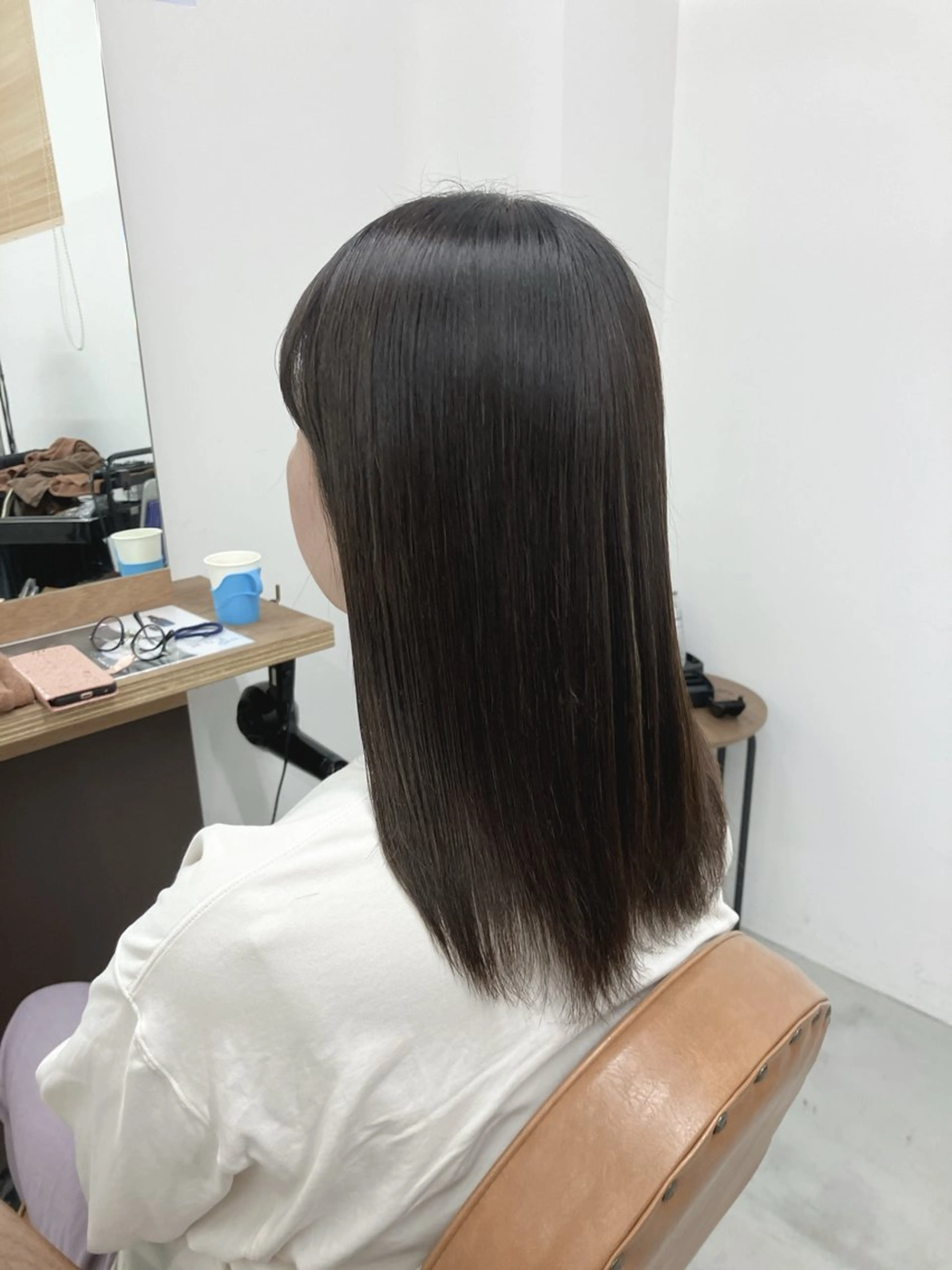 ミディアム くせ毛 髪質改善 縮毛矯正 wa daのヘアスタイル
