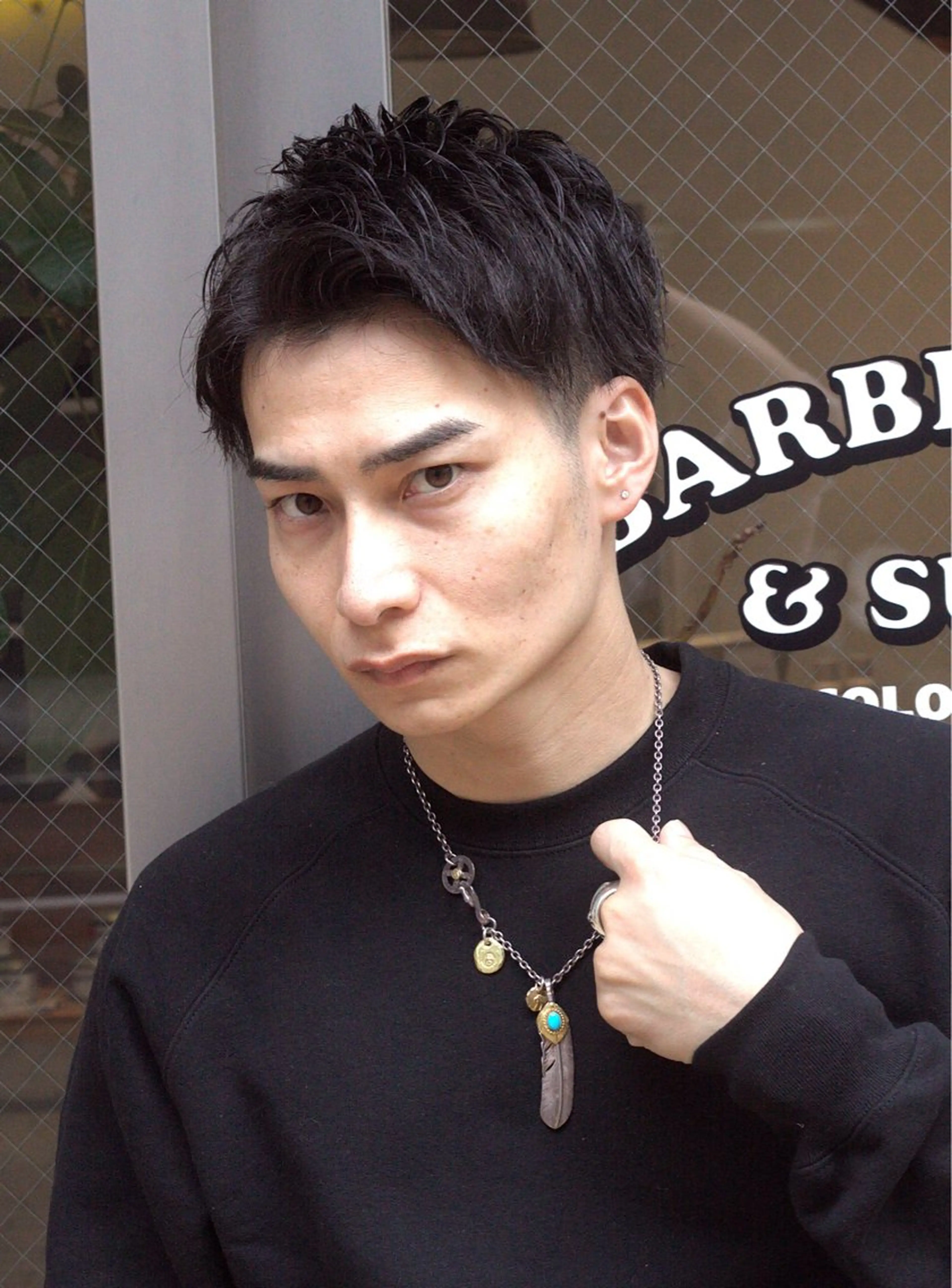 ショート メンズ アップバング 森長 マコトのヘアスタイル