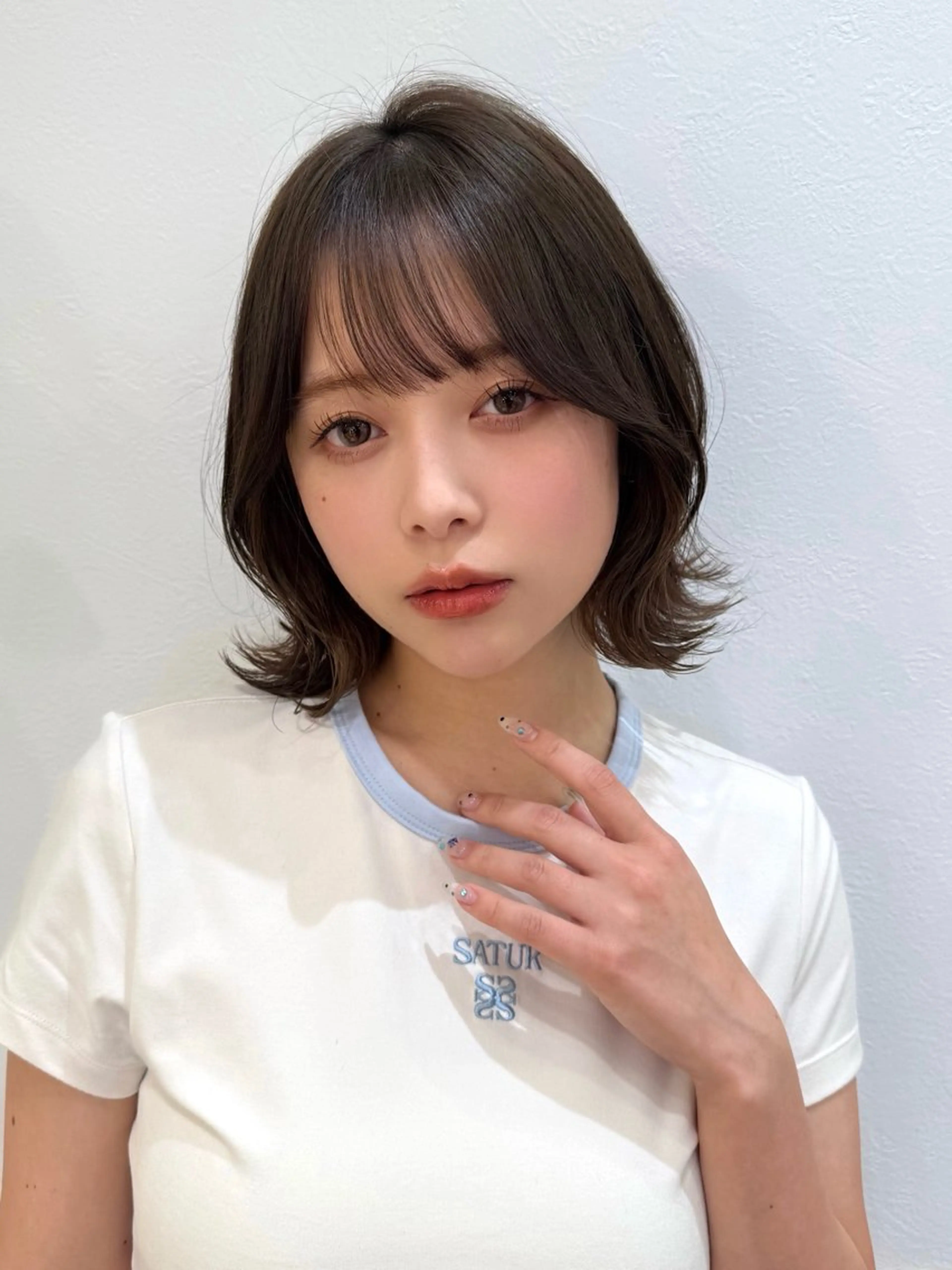 ミディアム カット ヘアカラー トリートメント 新宿/髪質改善/ボブ 韓国レイヤー大重聖斗のヘアスタイル