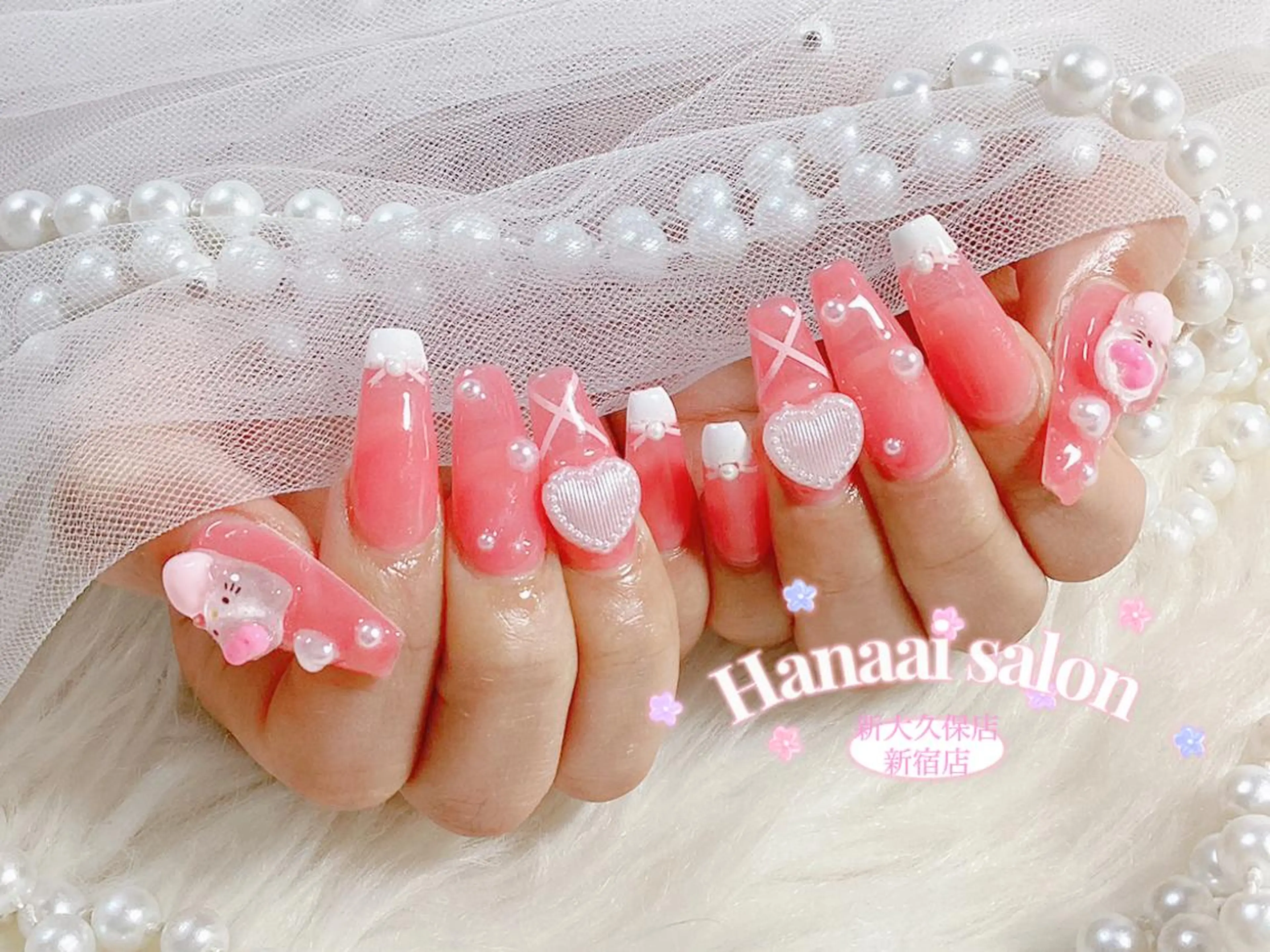 ネイル ジェルネイル 韓国ネイル ピンク 春ネイル ワンホンネイル Hanaai salon あまねのネイルデザイン