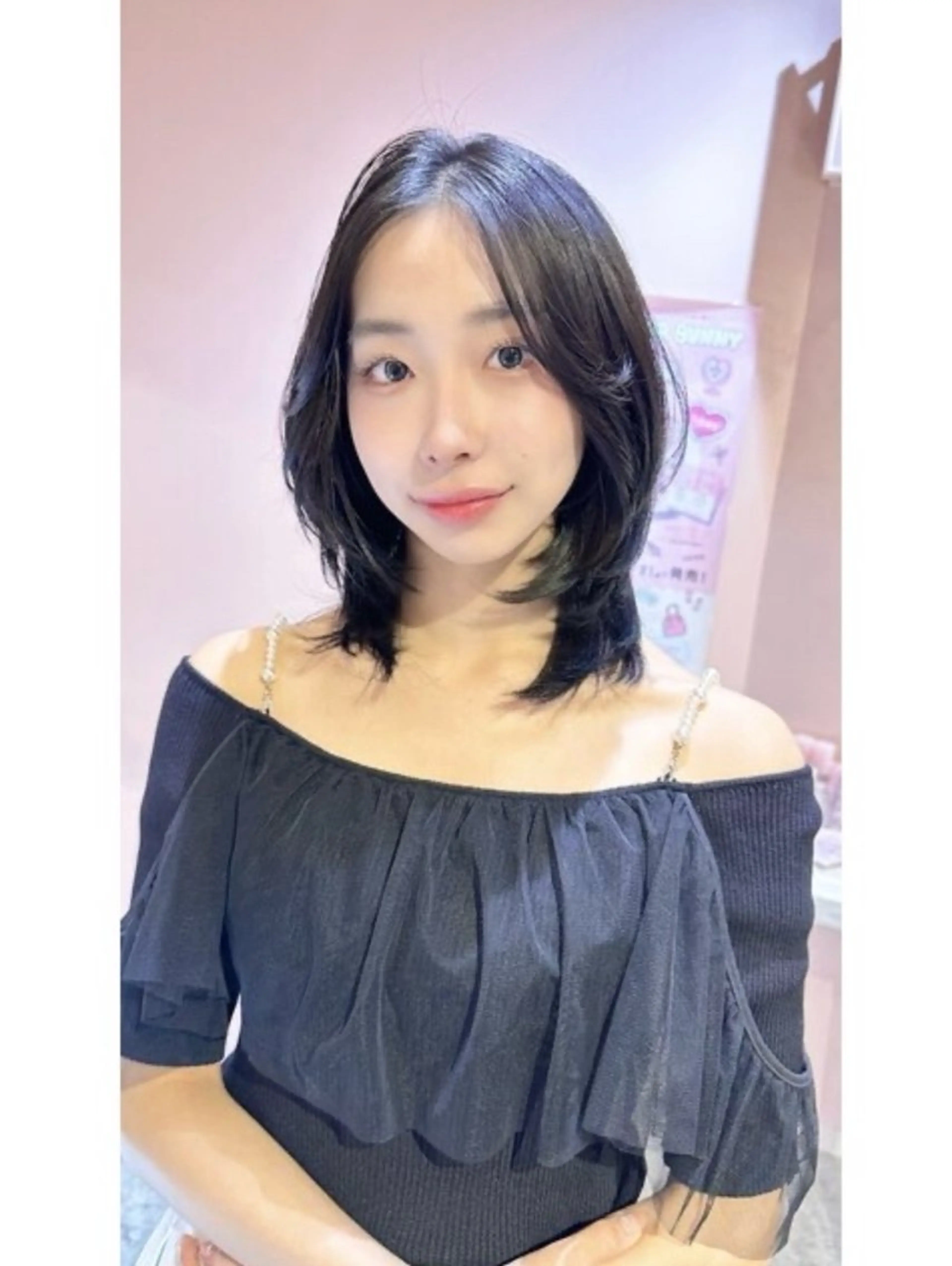 ミディアム 韓国風ヘア レイヤーカット 柔らかメルティ ヘア🩰Yuuhaのヘアスタイル