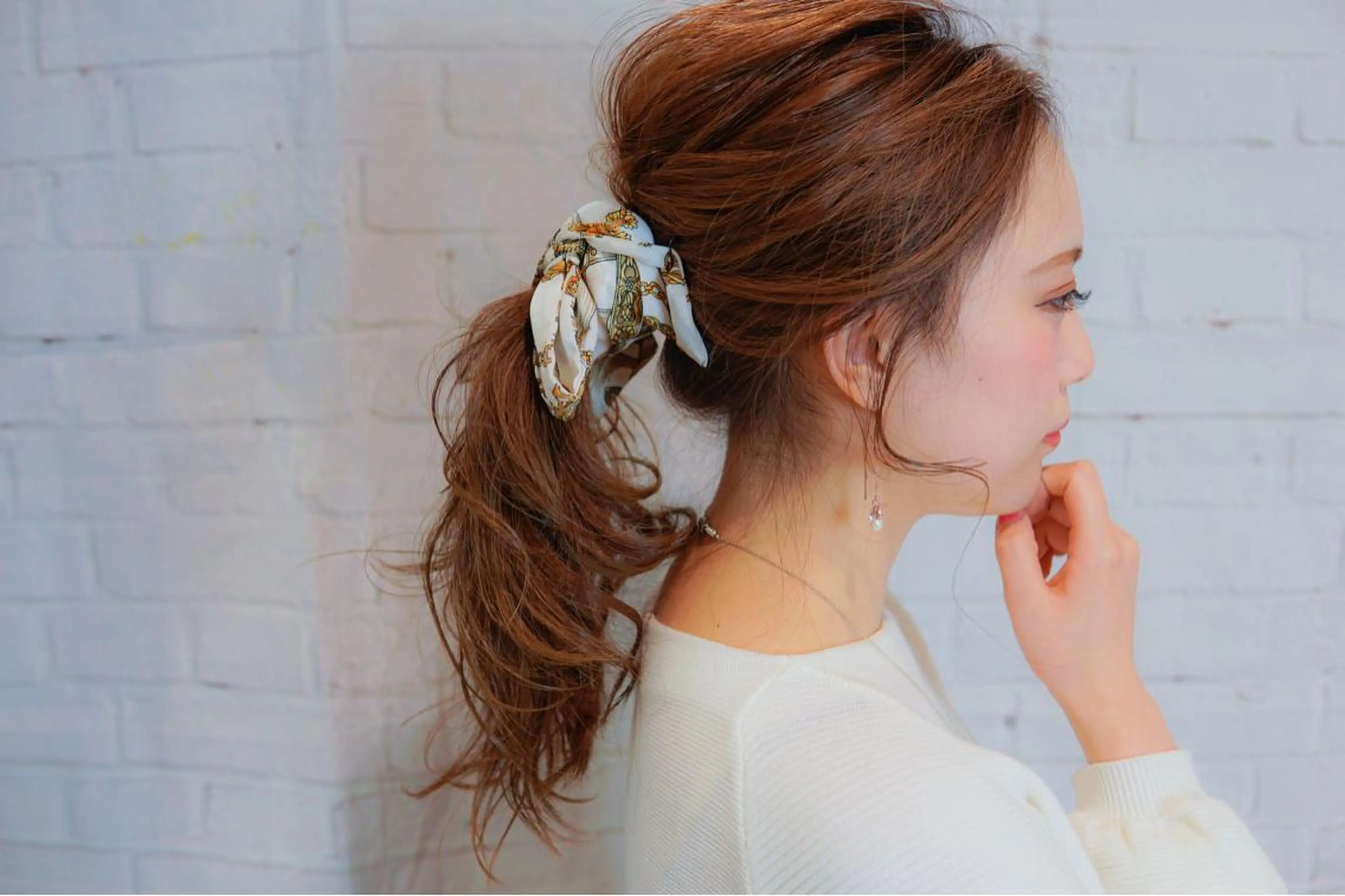 セミロング ヘアアレンジ 髪質改善、エクステ 山口卓哉のヘアスタイル