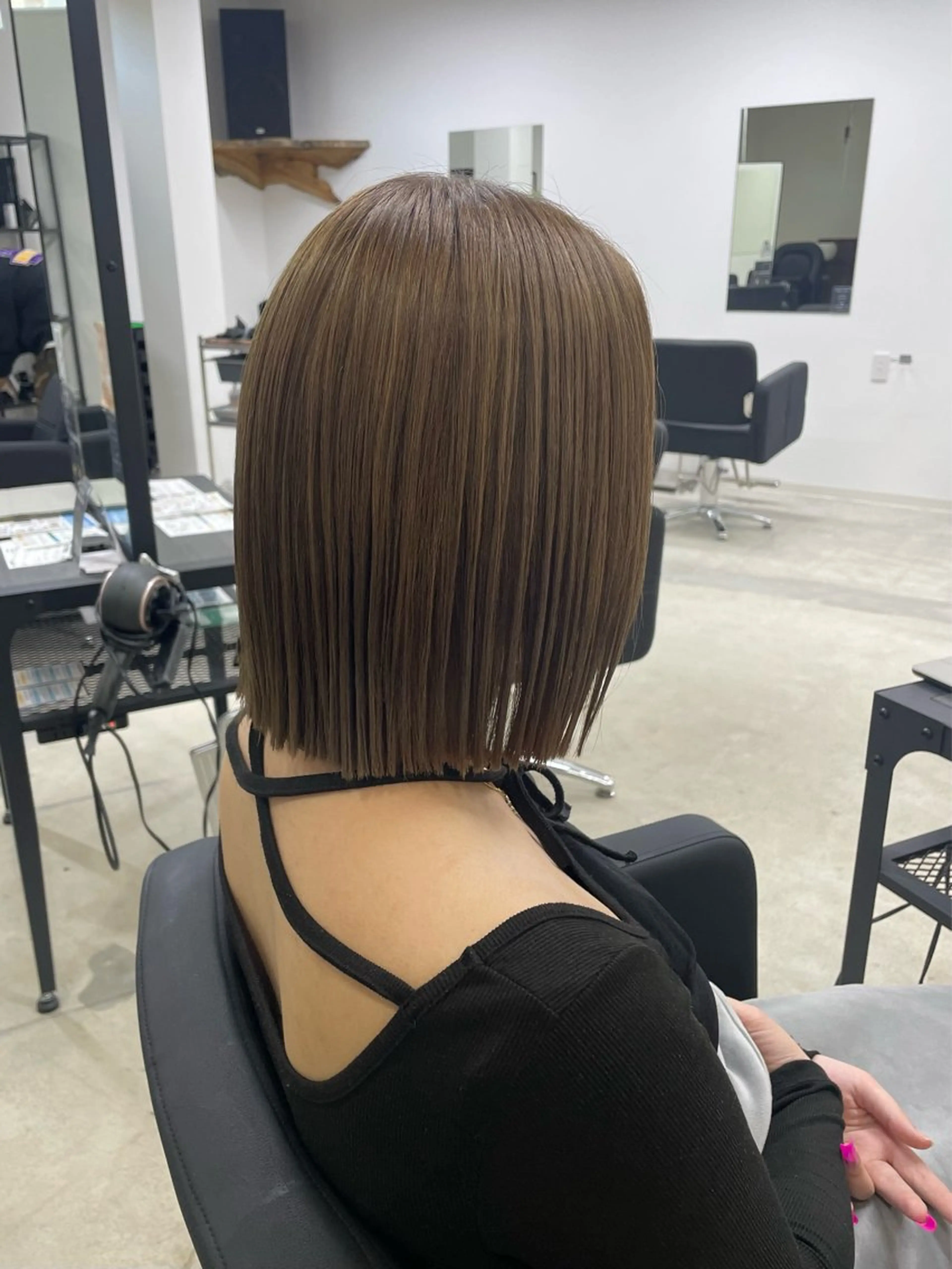 ミディアム カラー ブラウンカラー ナチュラルブラウン ヘアカラー 鈴木 七海のヘアスタイル