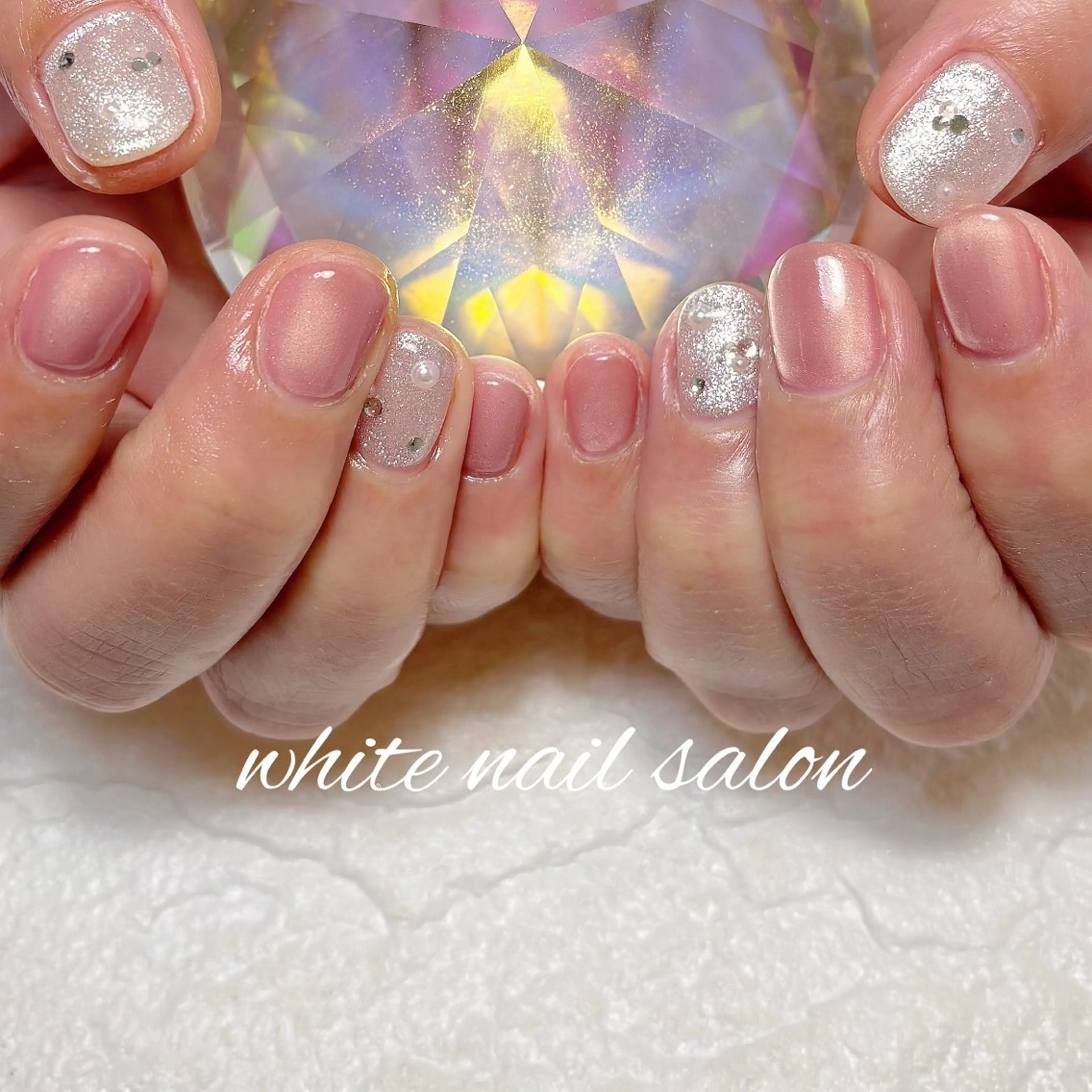 ネイル フットネイル ラメ(グリッター) ハンドネイル white nail salonのネイルデザイン