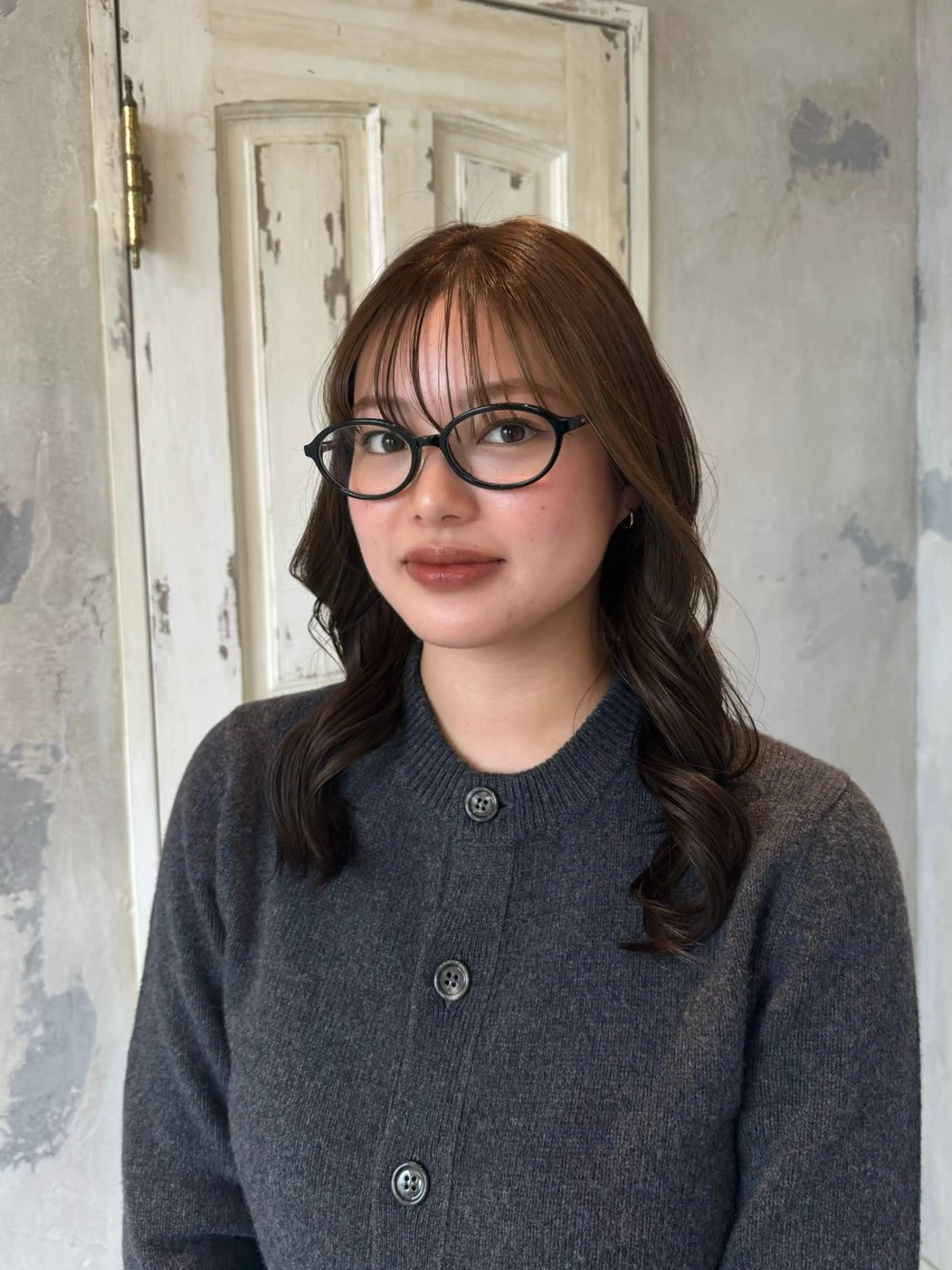 セミロング カラー 笹原 叶のヘアスタイル