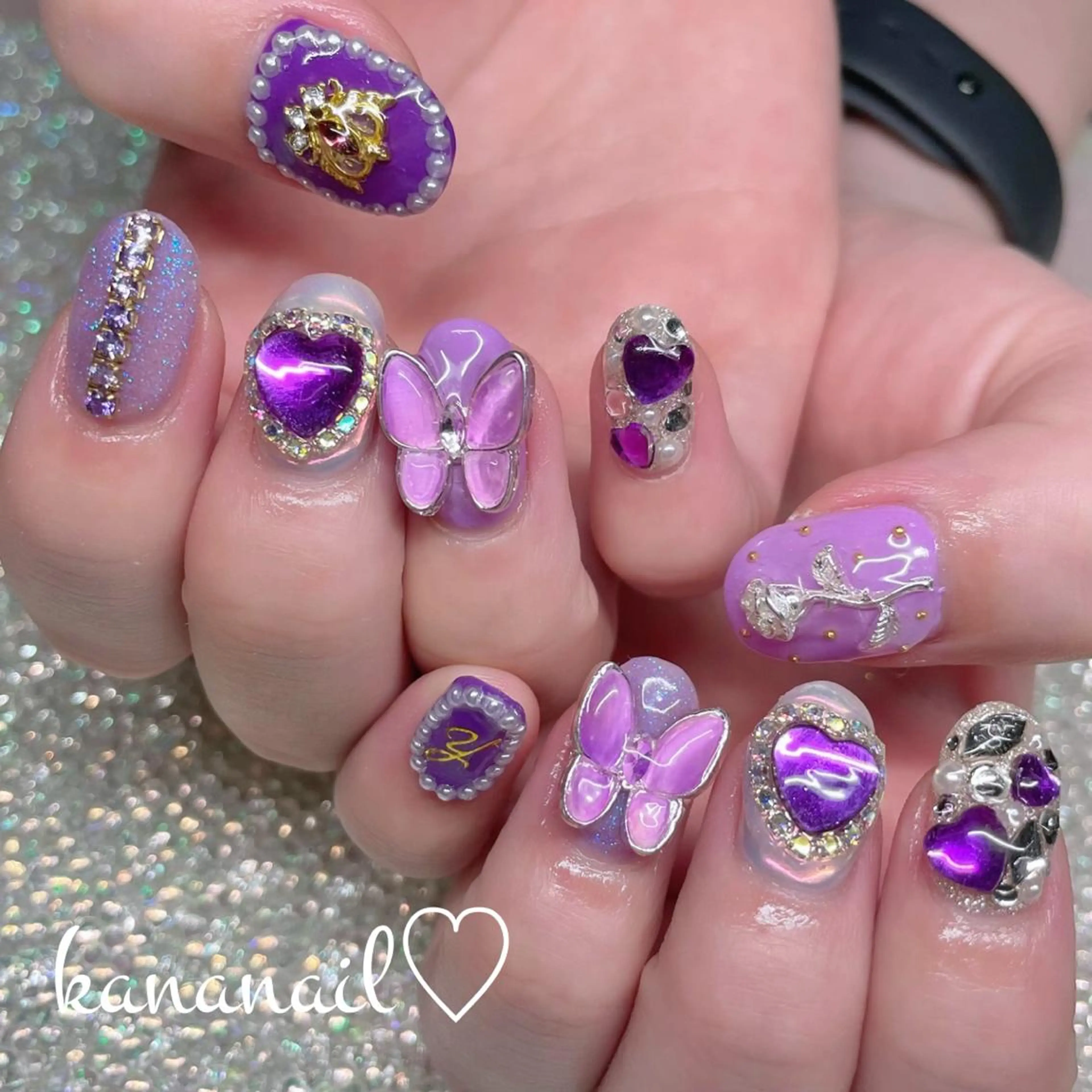 ネイル 成人式 入学式 ジェルネイル ゴールド 卒業式 kananail ♡のネイルデザイン