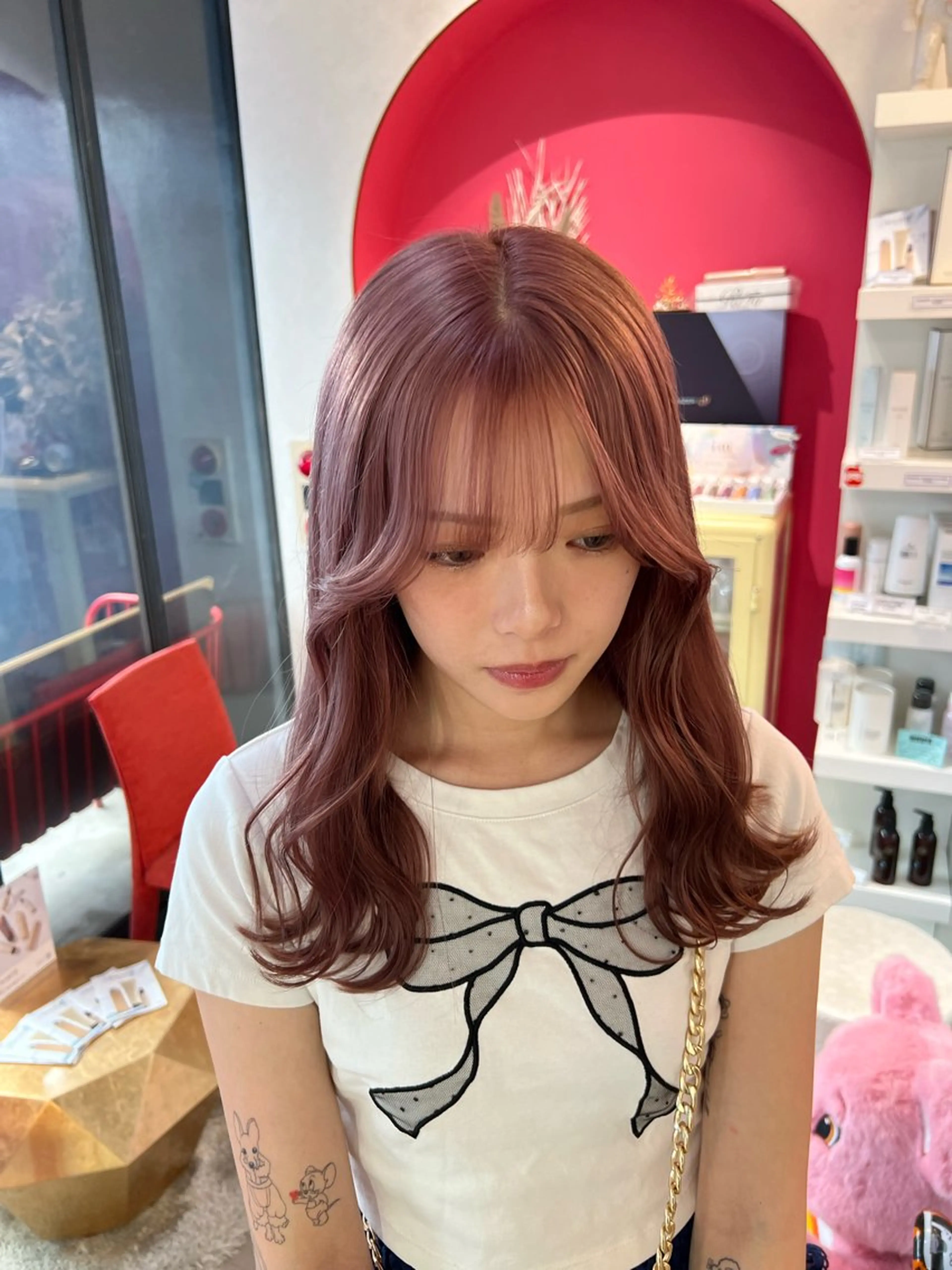 ミディアム ピンクラベンダー 浅井 大雅のヘアスタイル