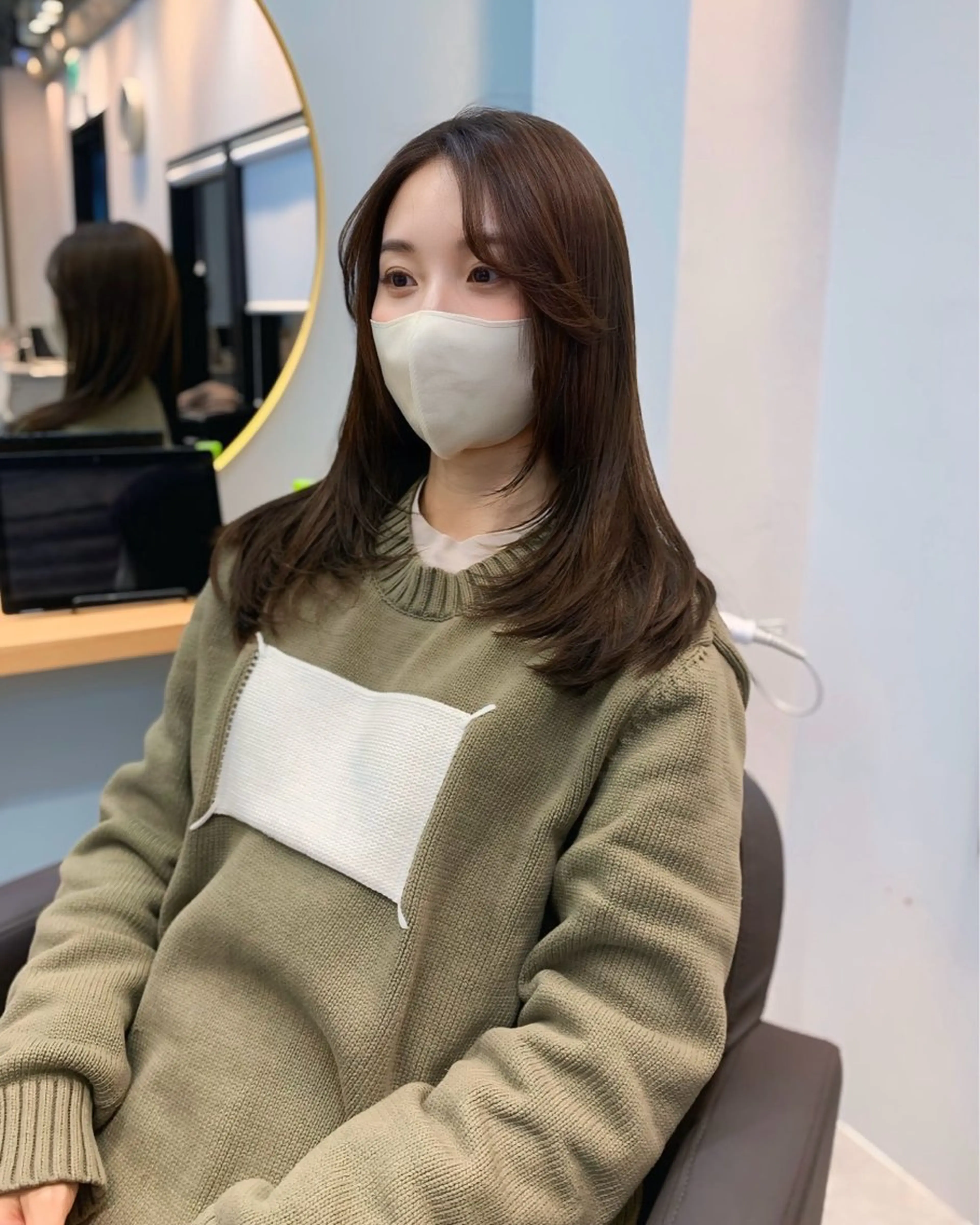 セミロング カラー カット ヘアカラー トリートメント 前田 健太のヘアスタイル