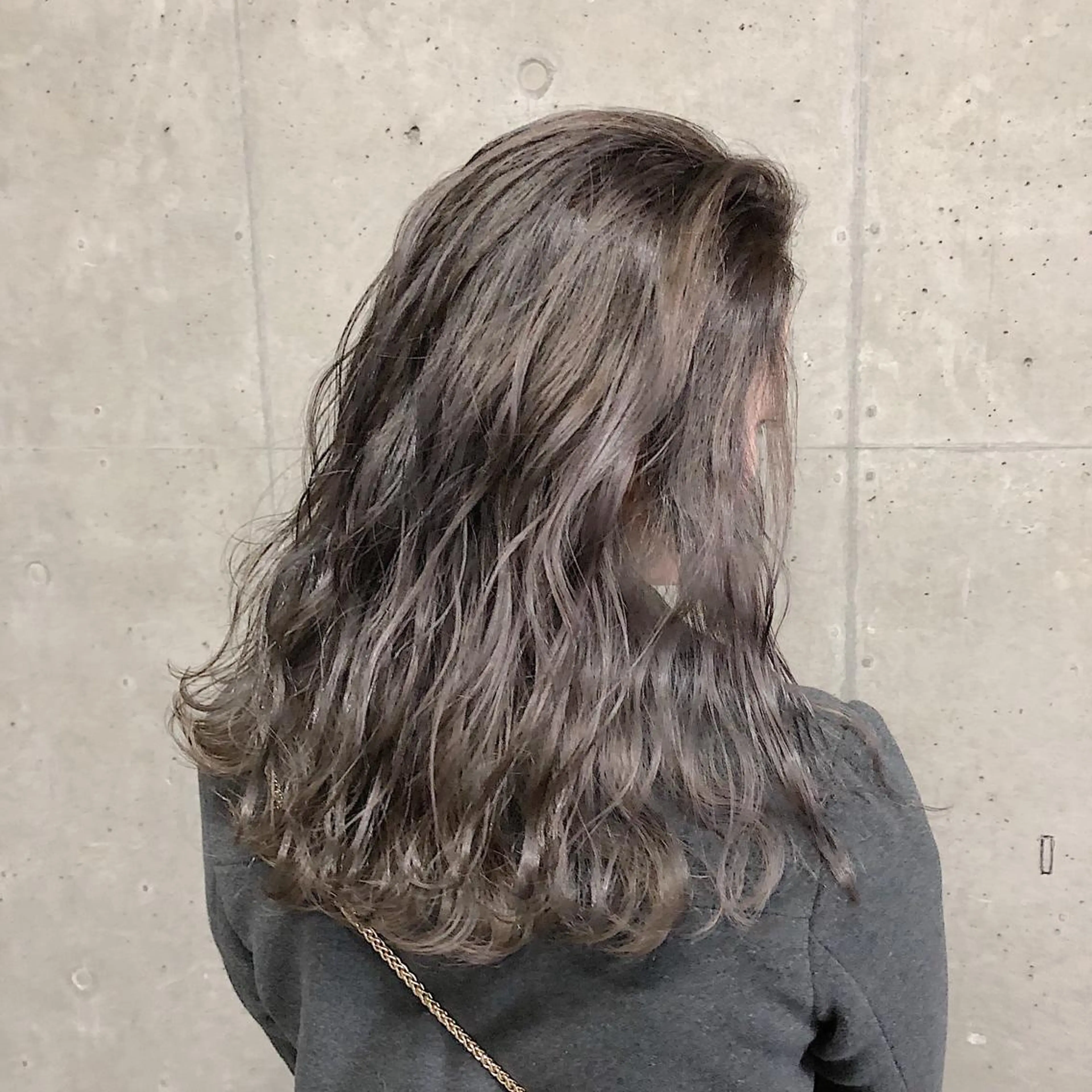 セミロング カラー ベージュカラー ブリーチ グレージュ ノンダメージ髪質改善 カラー💎/KURAのヘアスタイル