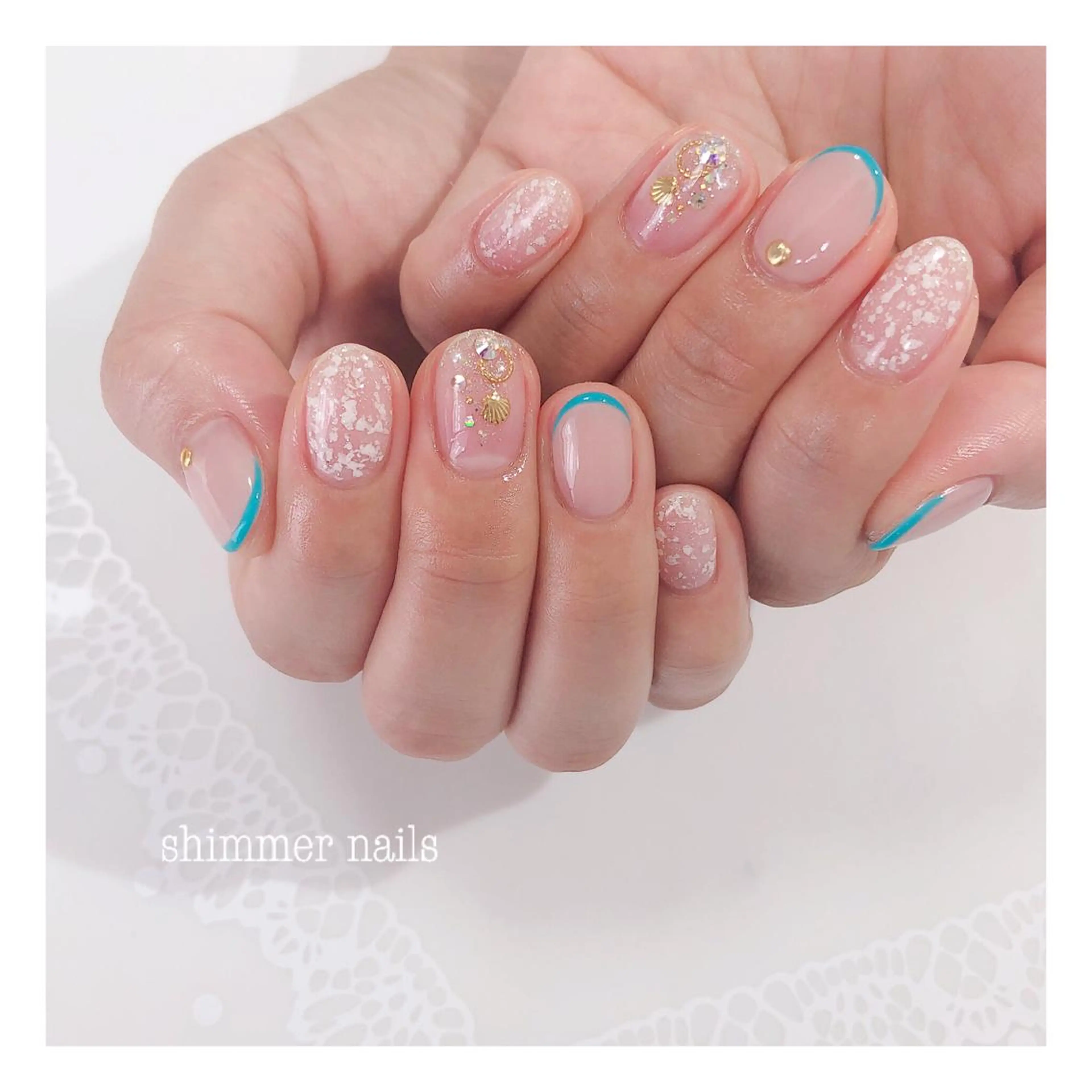 ネイル フレンチネイル ハンドネイル shimmer nailsのネイルデザイン
