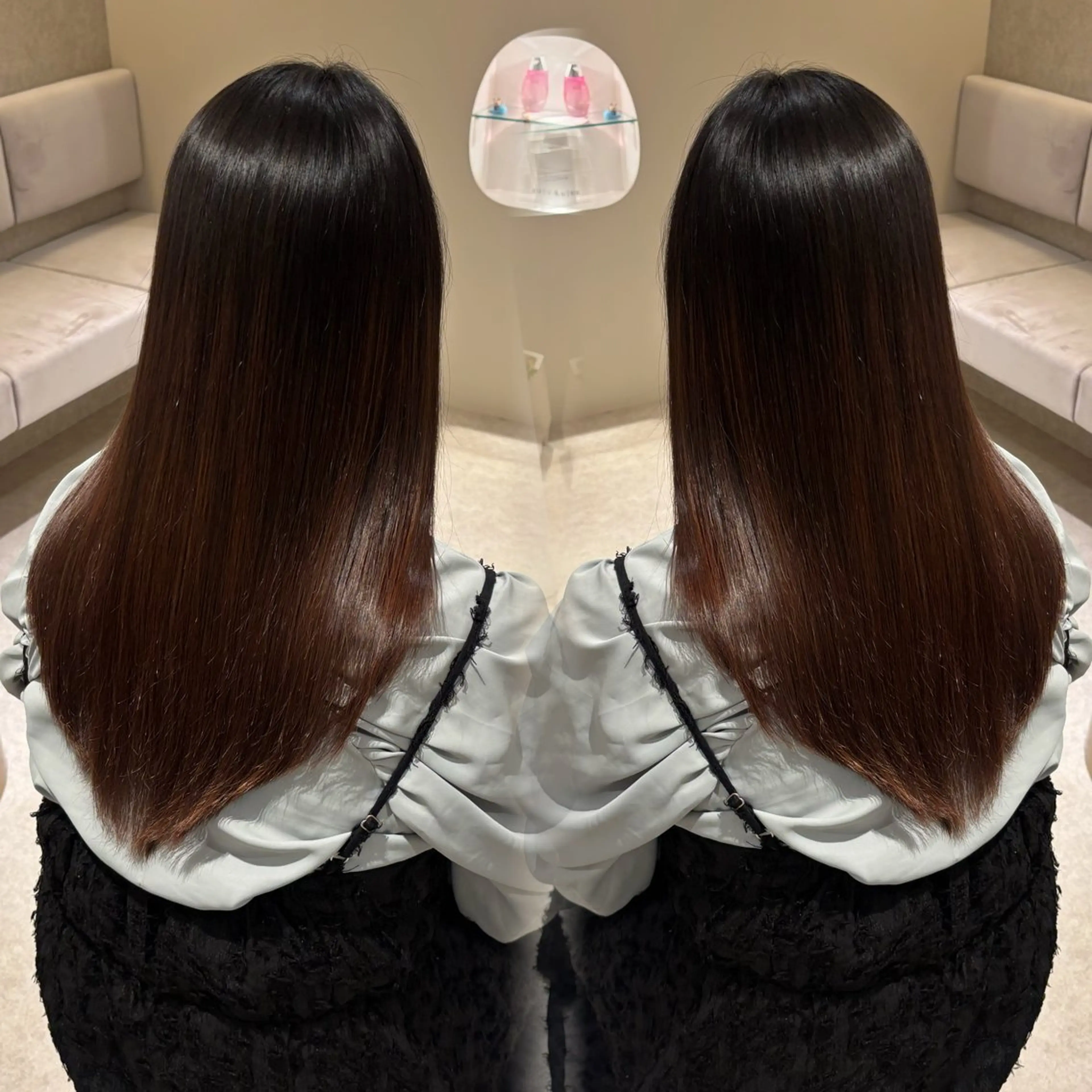 ロング カット 縮毛矯正 Bonheur銀座店所属・髙落 香帆のヘアスタイル