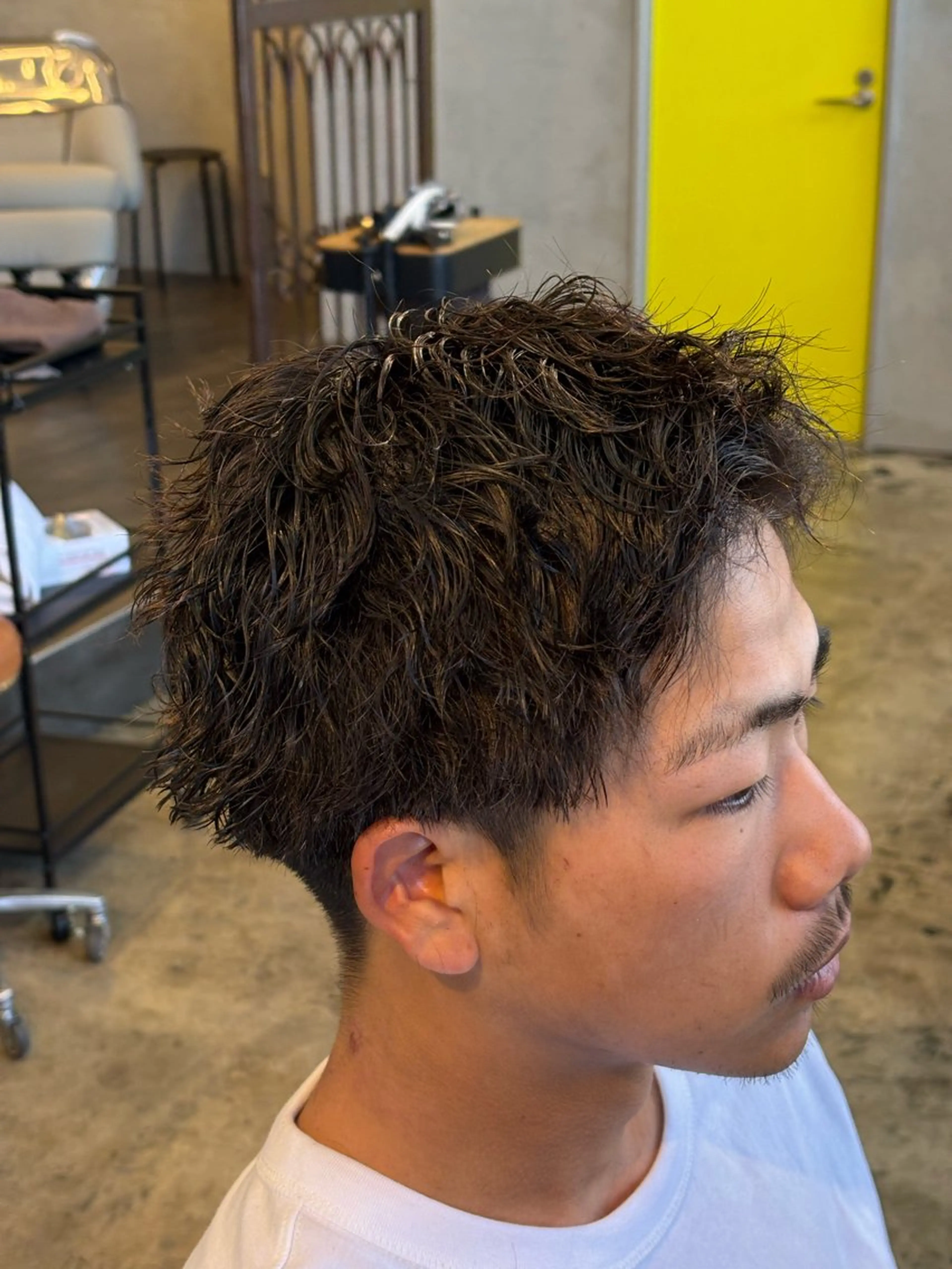 ミディアム パーマ メンズサロン soshiのヘアスタイル