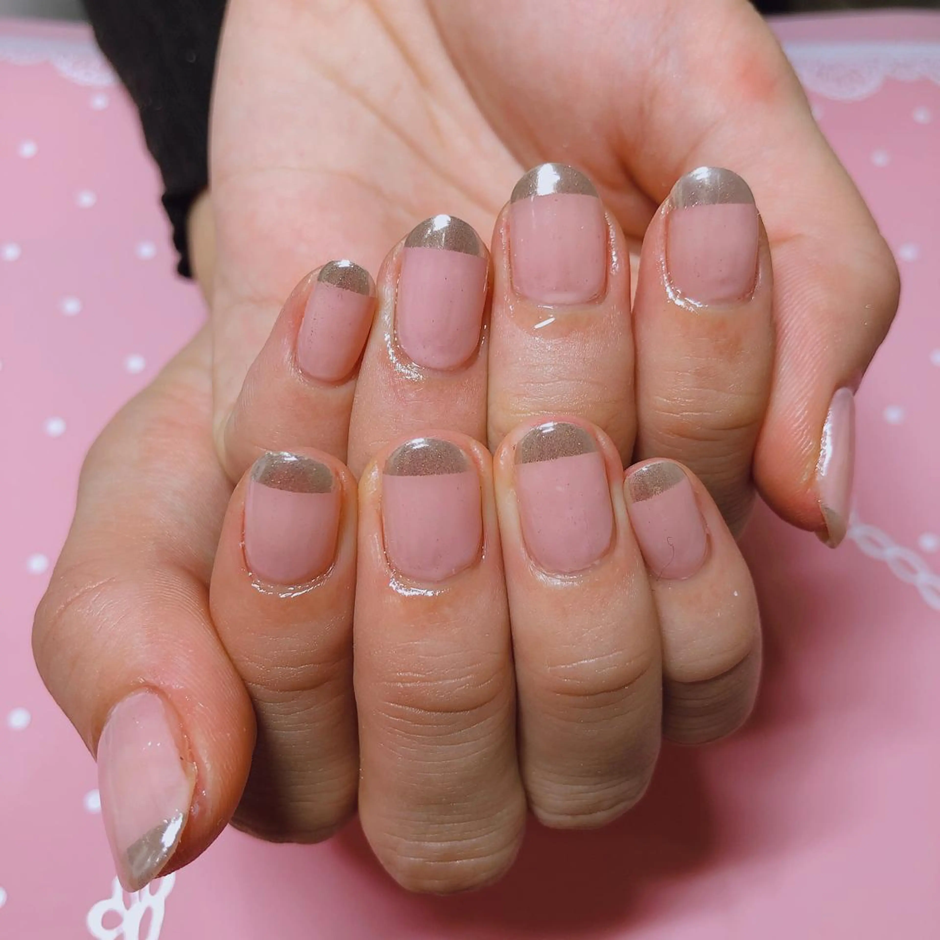 ショート ネイル ミラーネイル ハンドネイル 《LB》ラブリエ Nail&eyeのマツエク・マツパデザイン