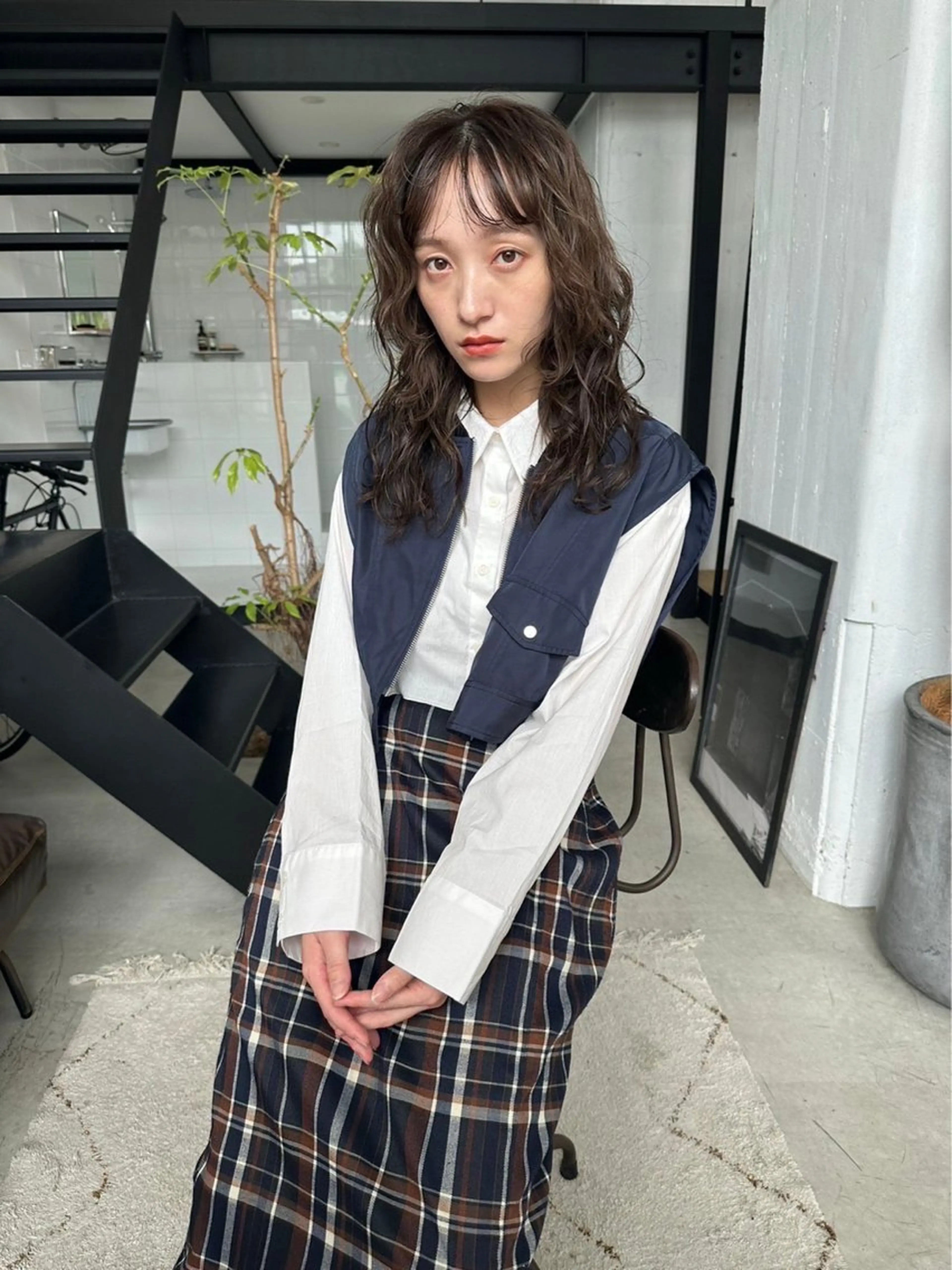 セミロング パーマ 石井 ひまりのヘアスタイル