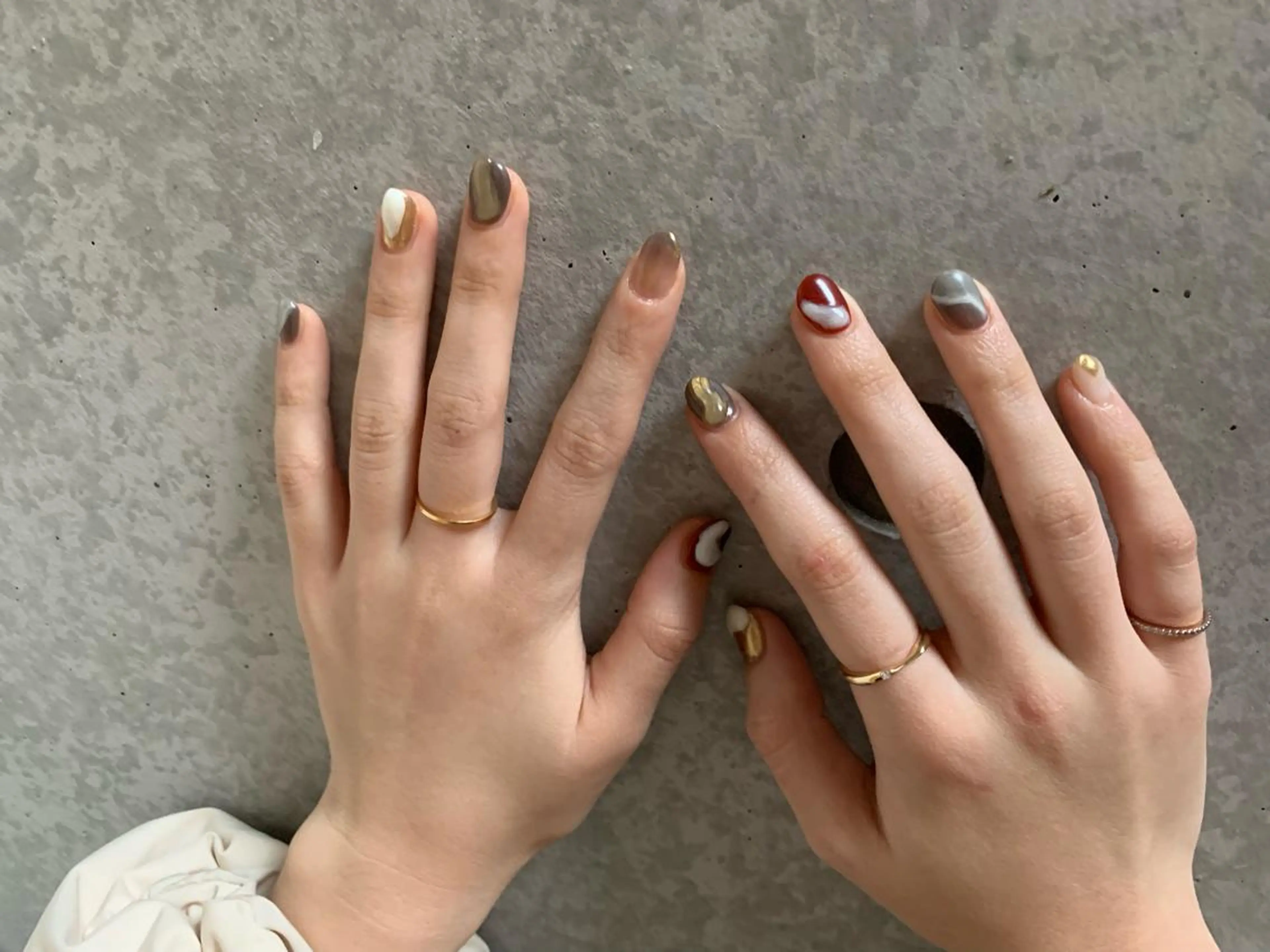 ネイル 持ち込み ニュアンスネイル ぷっくりネイル マキノ ユイのネイルデザイン