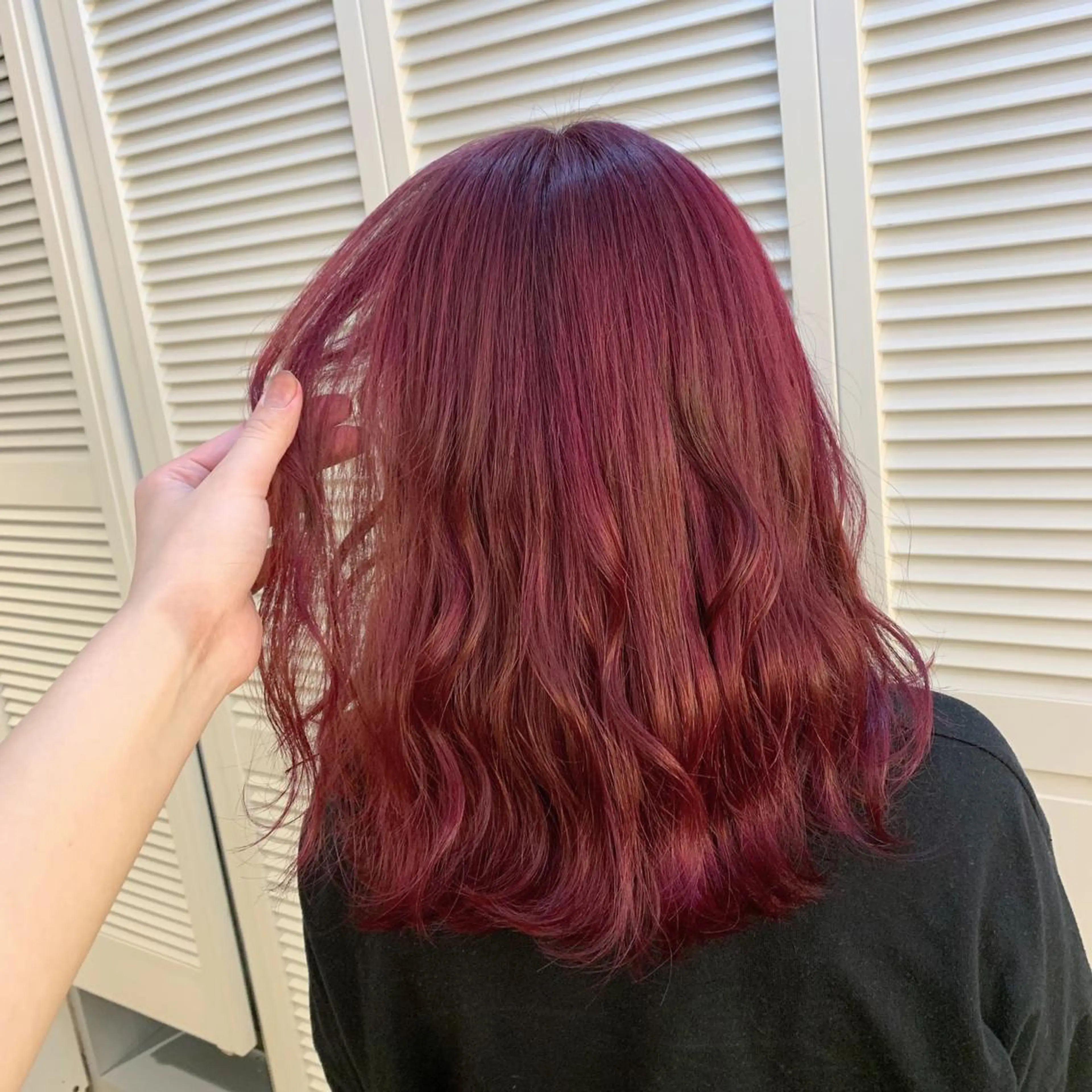 カラー ラベンダーカラー ピンクカラー 天野 利咲のヘアスタイル