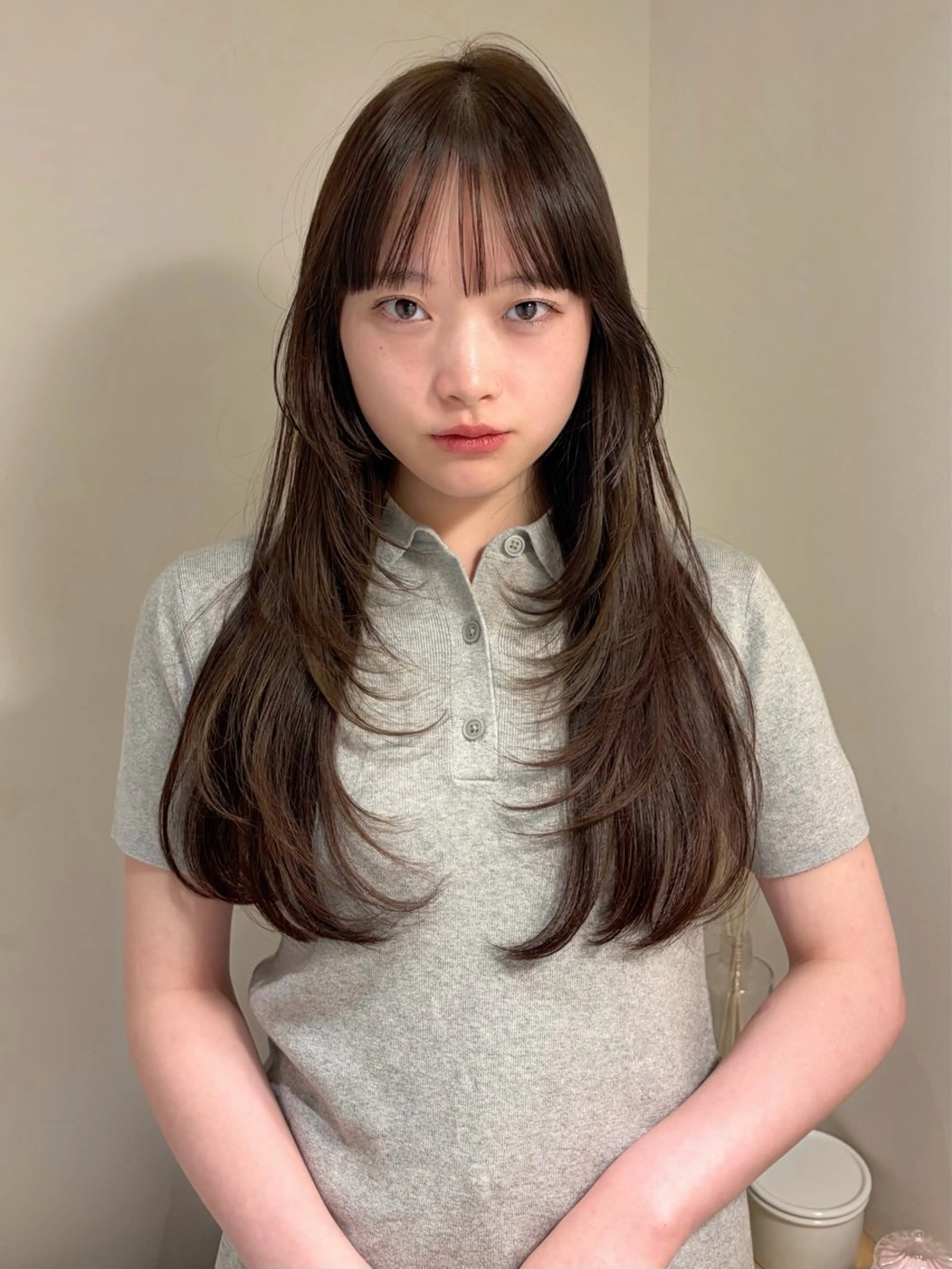 ミディアム カラー カット ヘアカラー -みつま はるな-のヘアスタイル